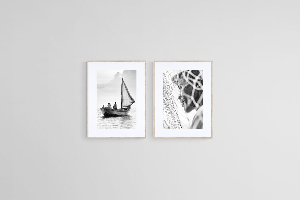 Freetown Fishermen-Wall_Art-45 x 60cm (x2)-Framed Print-Wood-Pixalot