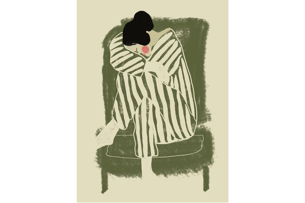 Girl in Sage Chair-Wall_Art-Pixalot