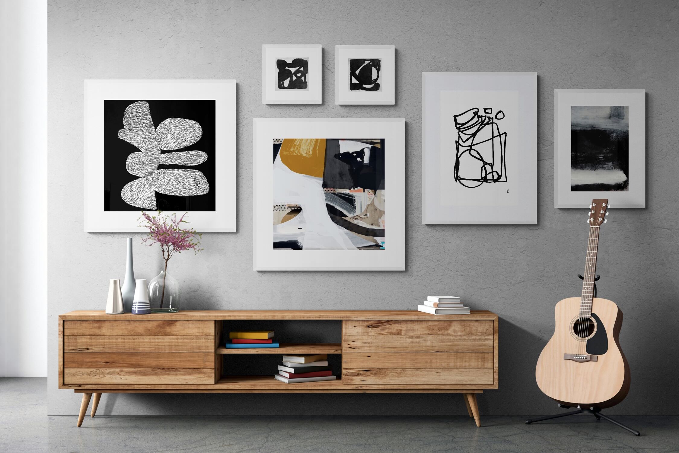 Hobday "Brash" Gallery Wall Set-Wall_Art-Framed Print-White-Pixalot