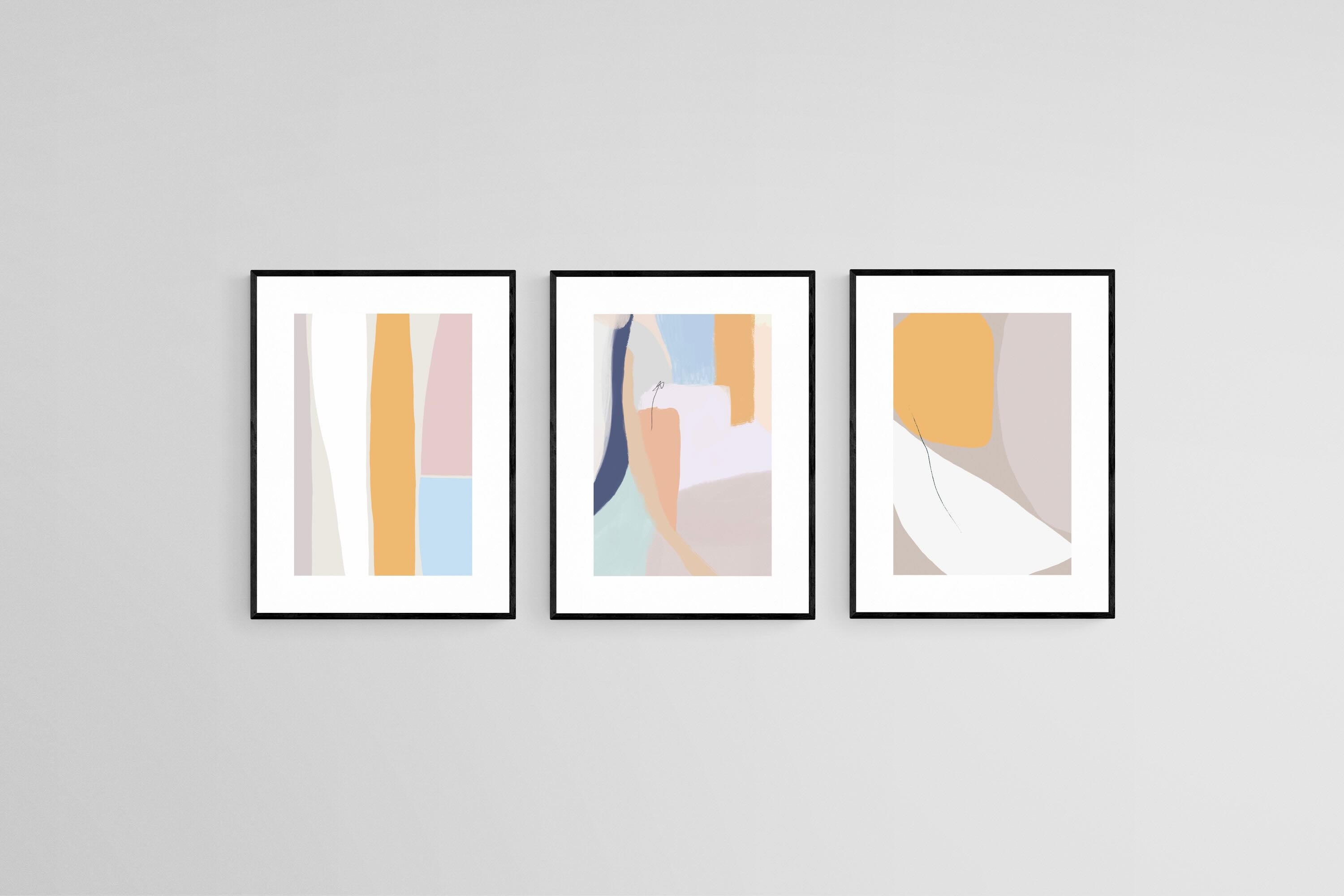 Hues of Colour Set-Wall_Art-45 x 60cm (x3)-Framed Print-Black-Pixalot