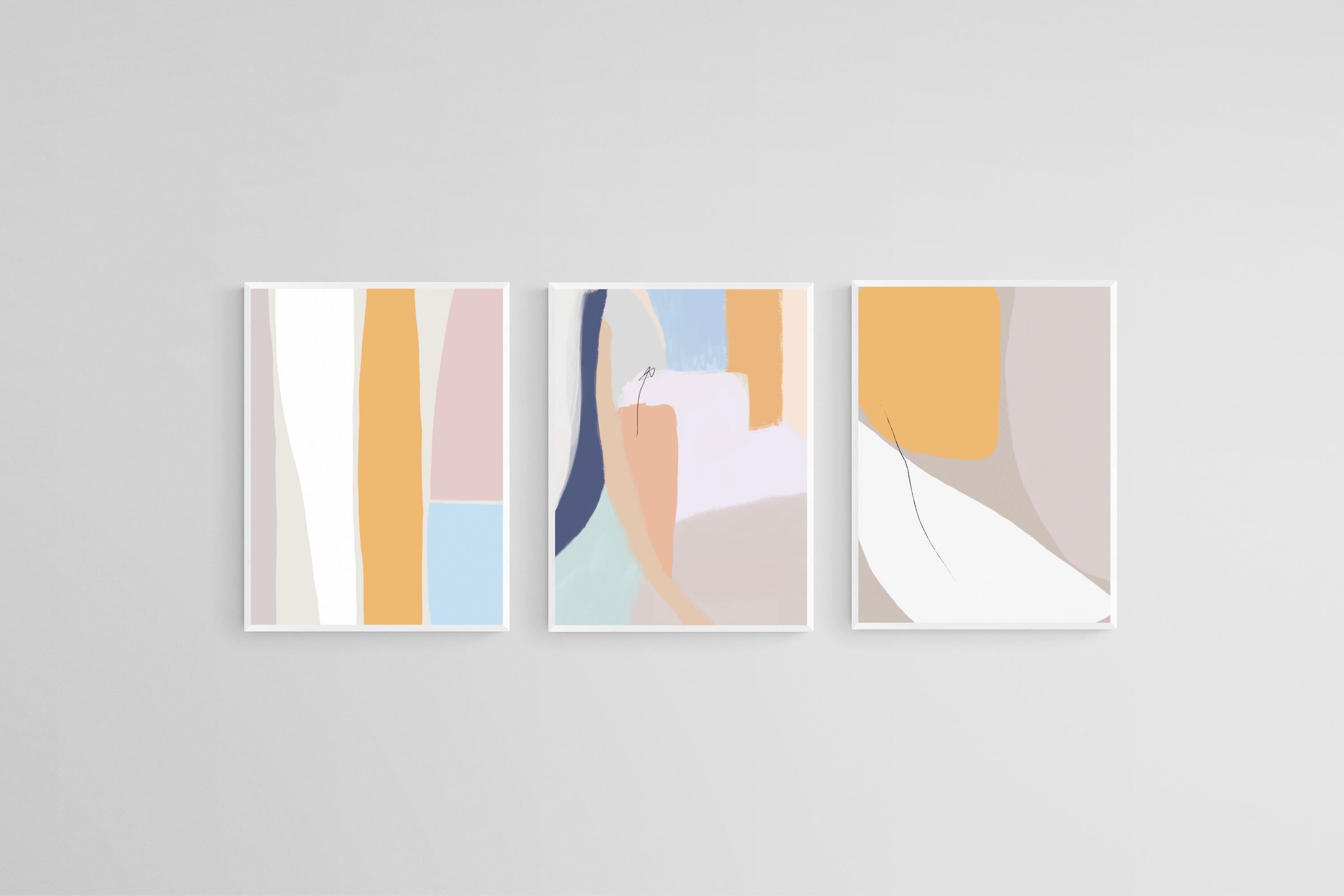 Hues of Colour Set-Wall_Art-45 x 60cm (x3)-Mounted Canvas-White-Pixalot