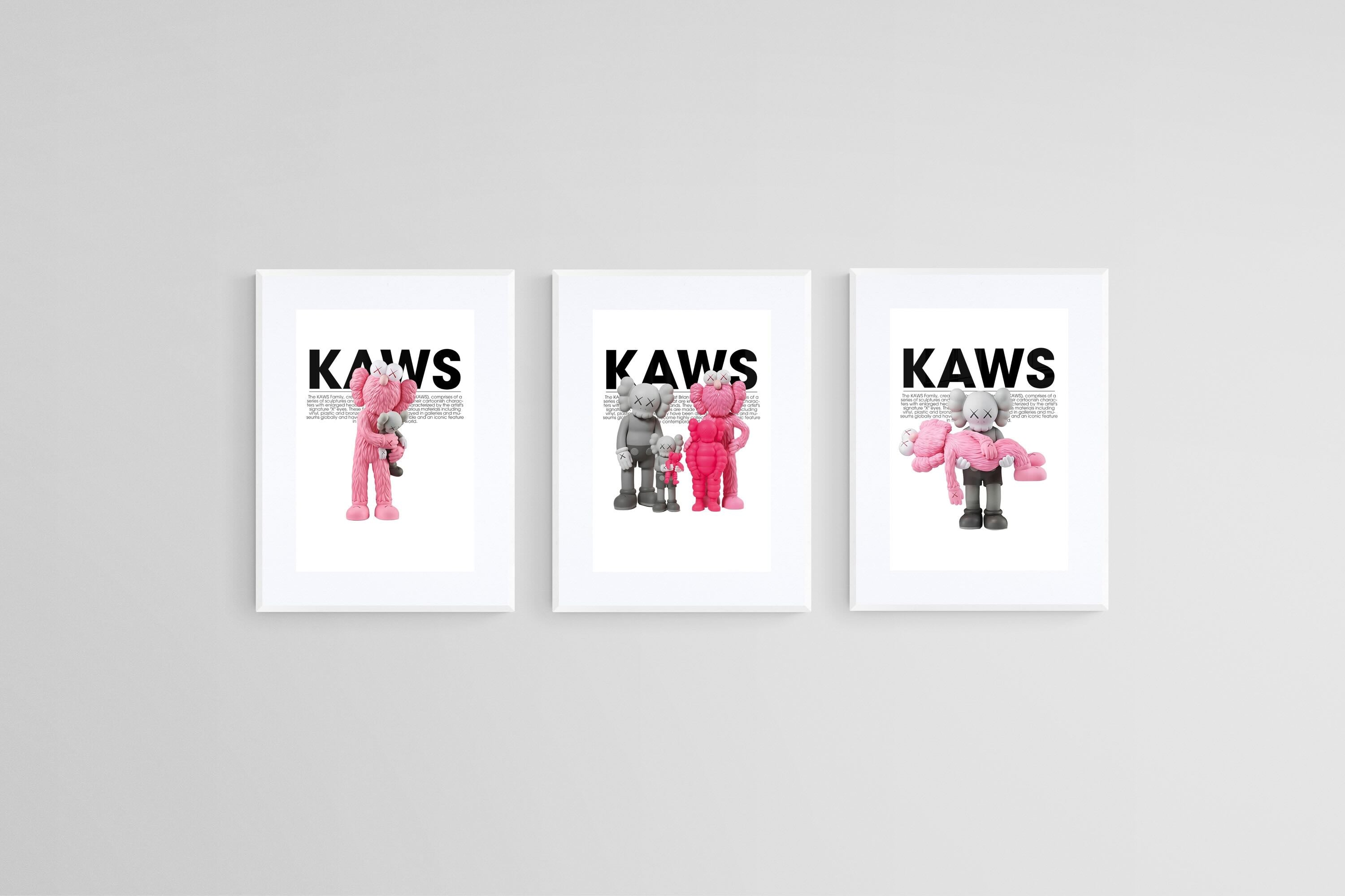 KAWS Family Set-Wall_Art-45 x 60cm (x3)-Framed Print-White-Pixalot
