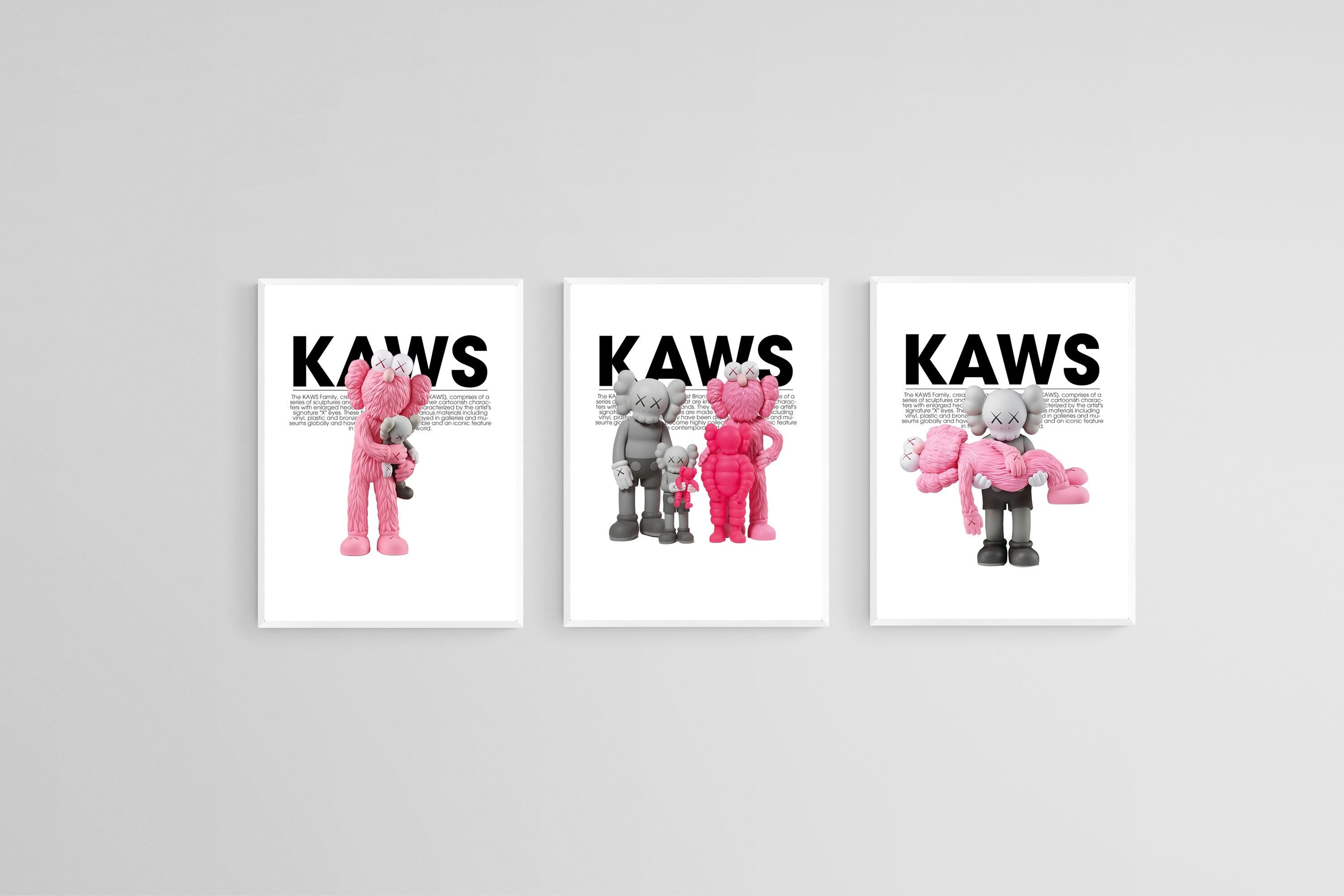 KAWS Family Set-Wall_Art-45 x 60cm (x3)-Mounted Canvas-White-Pixalot