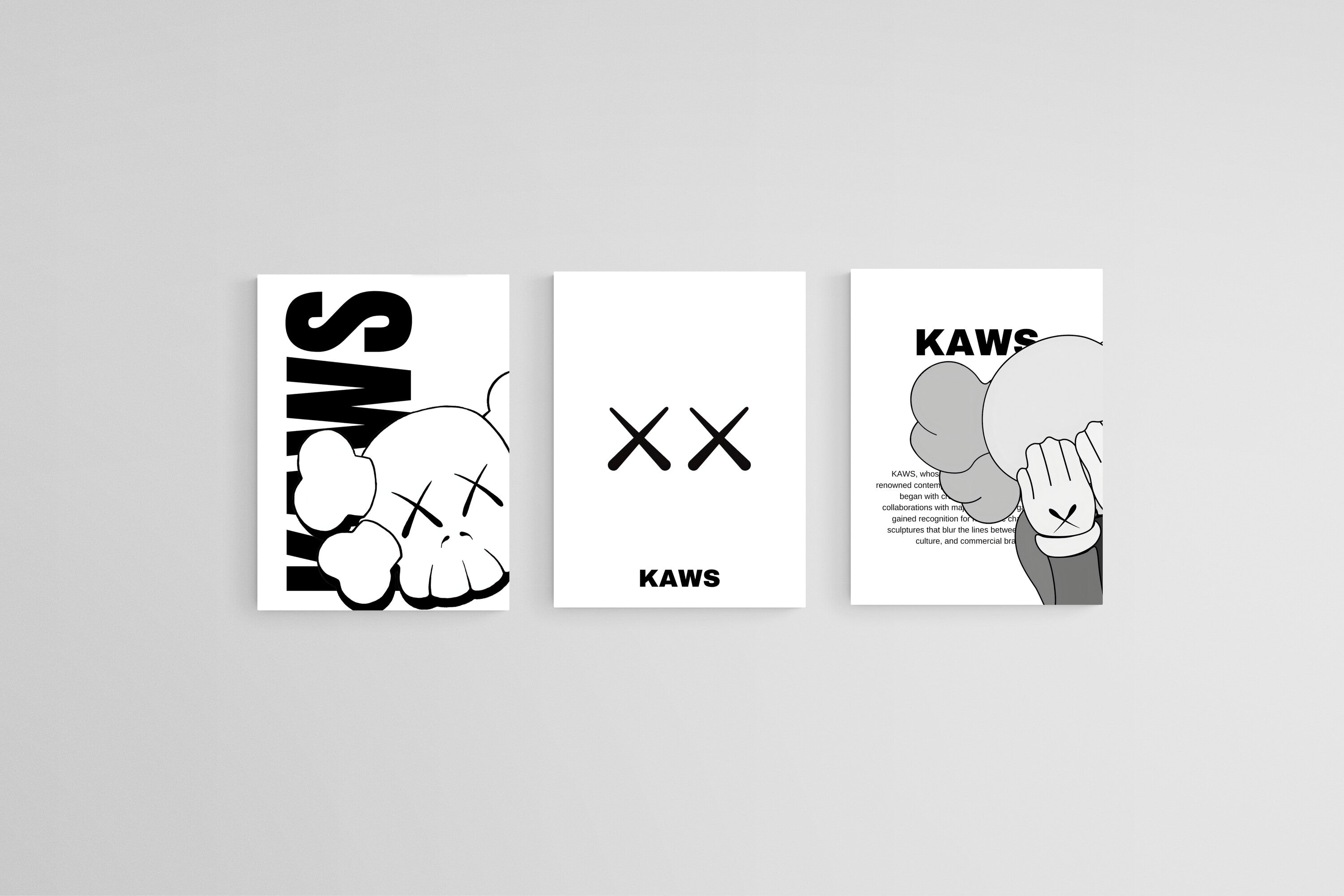 KAWS Set-Wall_Art-45 x 60cm (x3)-Mounted Canvas-No Frame-Pixalot