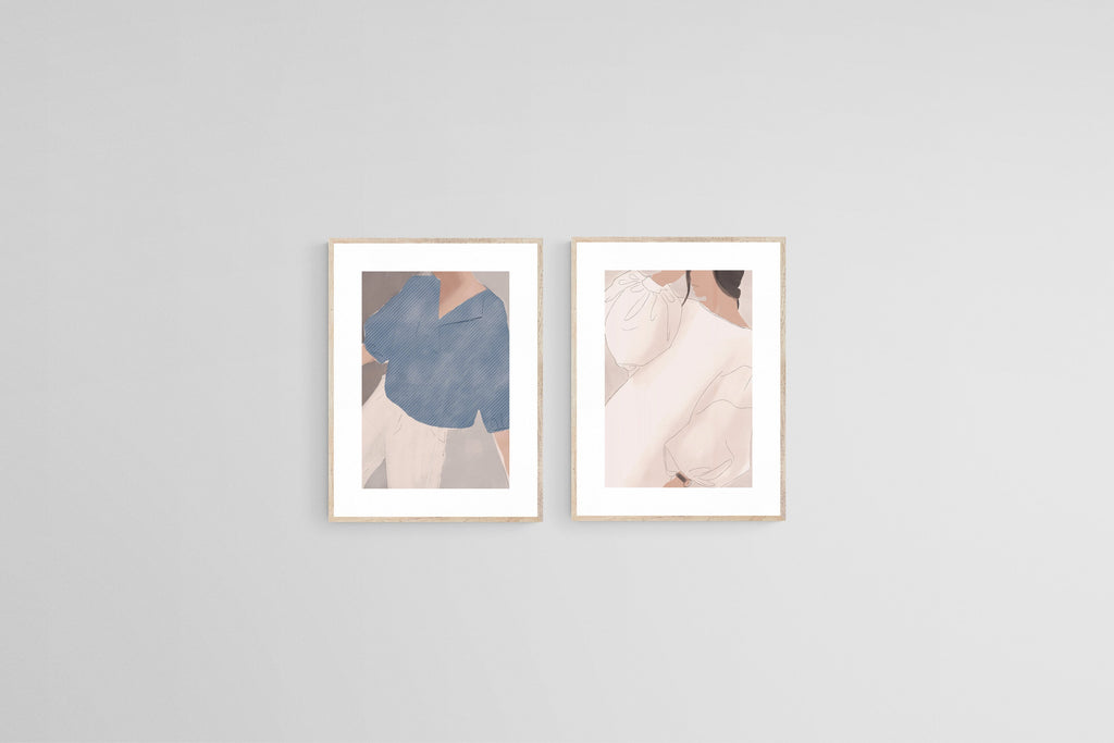 Keep it Casual Set-Wall_Art-45 x 60cm (x2)-Framed Print-Wood-Pixalot