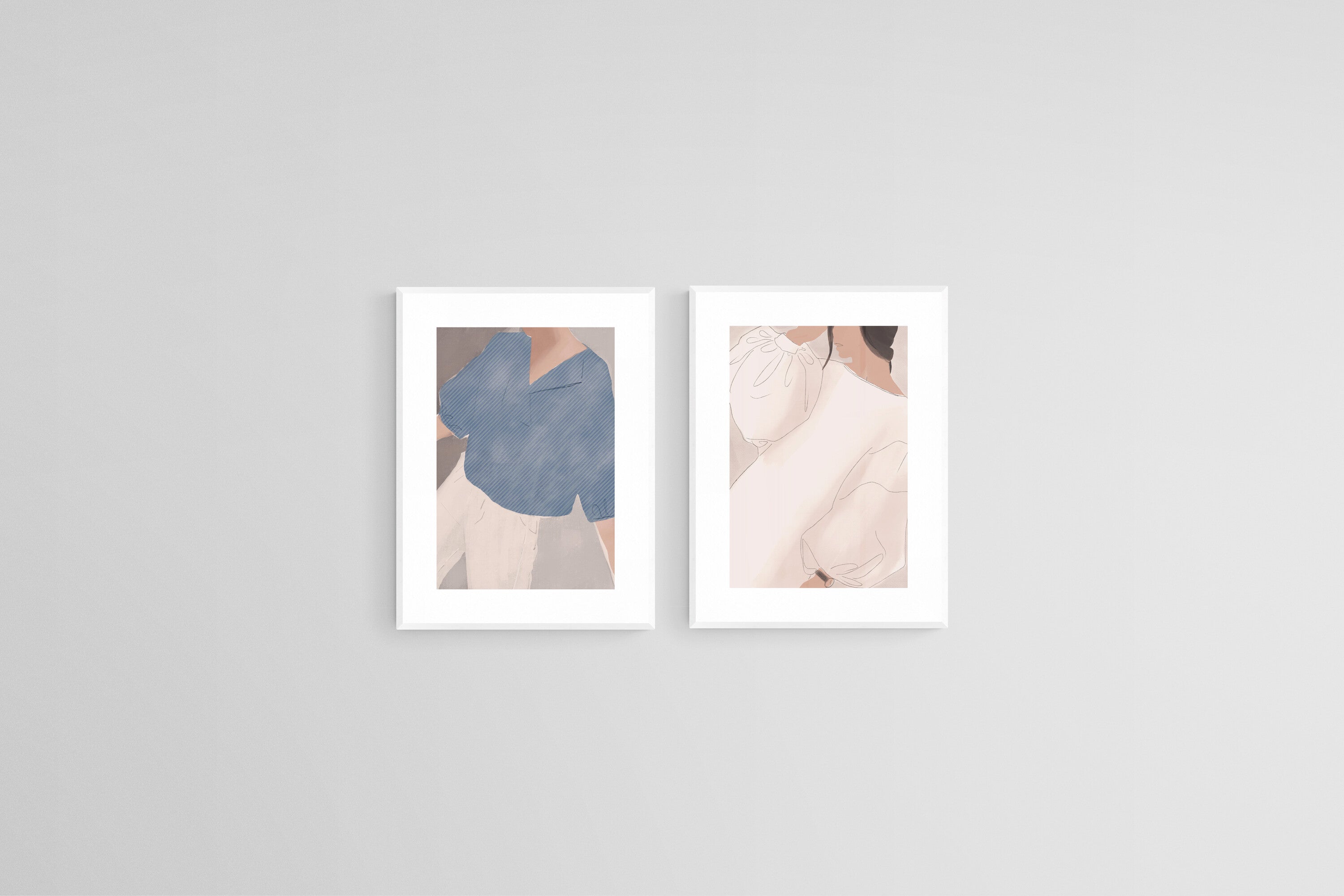 Keep it Casual Set-Wall_Art-45 x 60cm (x2)-Framed Print-White-Pixalot