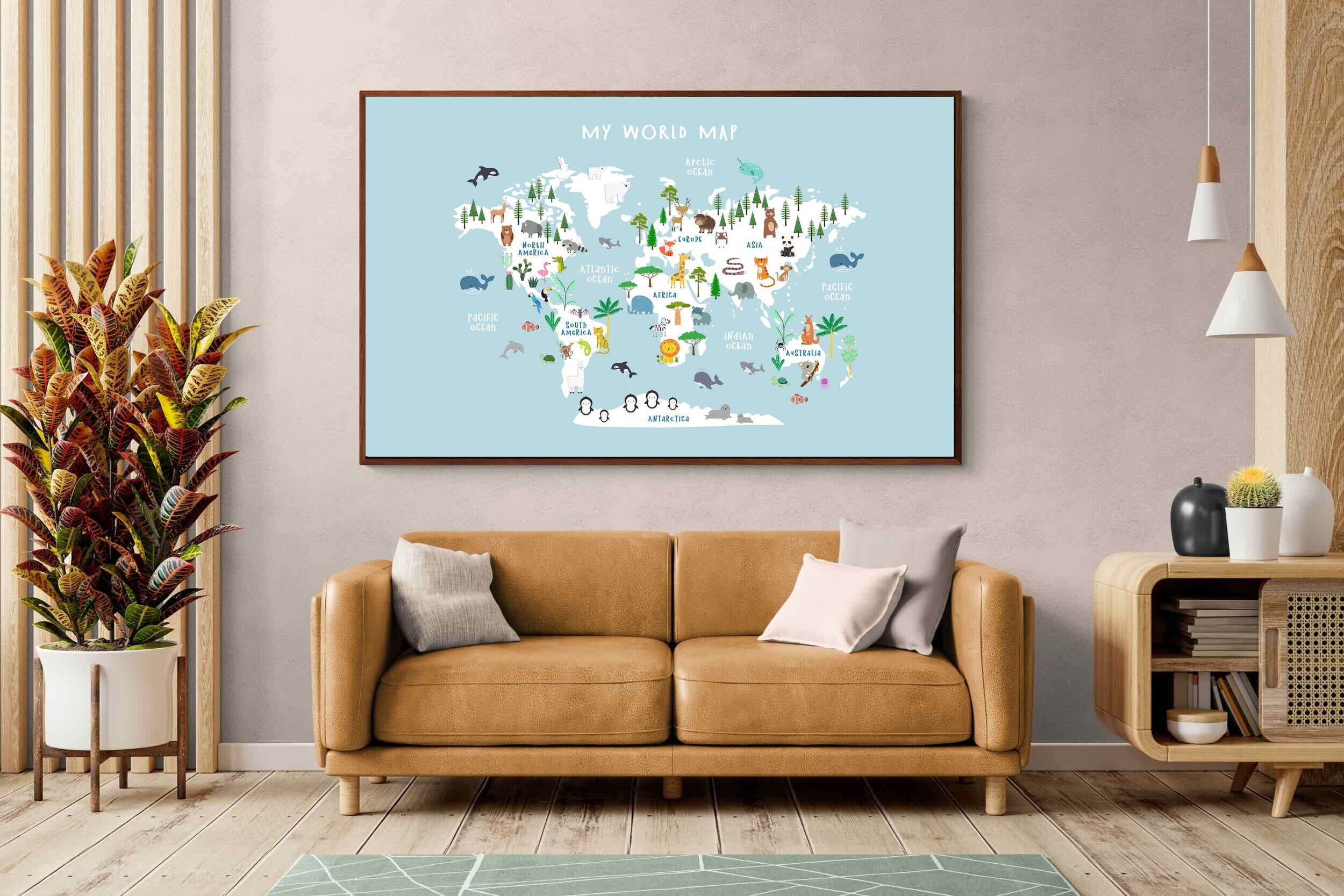 Pixalot Kids World Map (Blue)