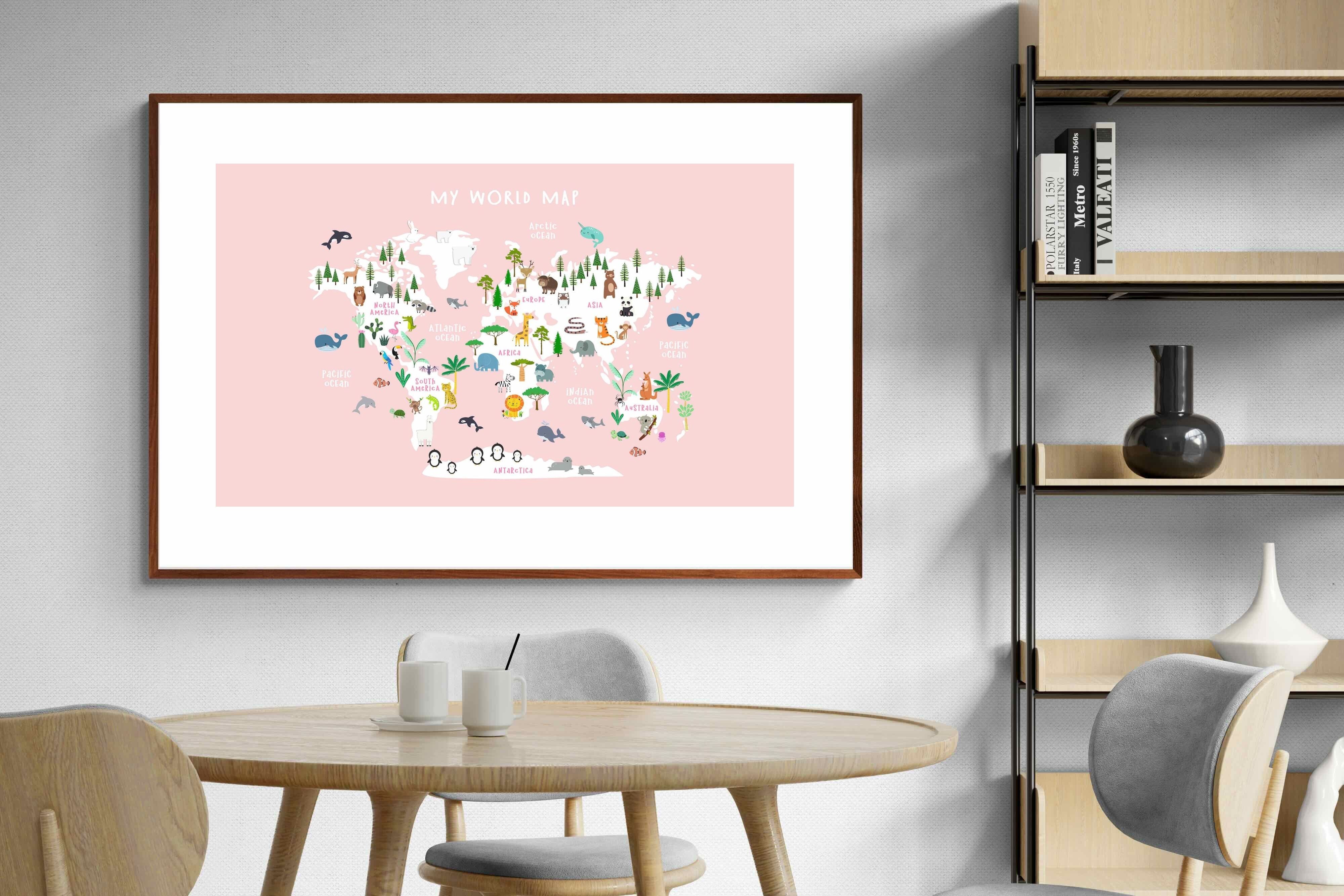 Pixalot Kids World Map (Pink)