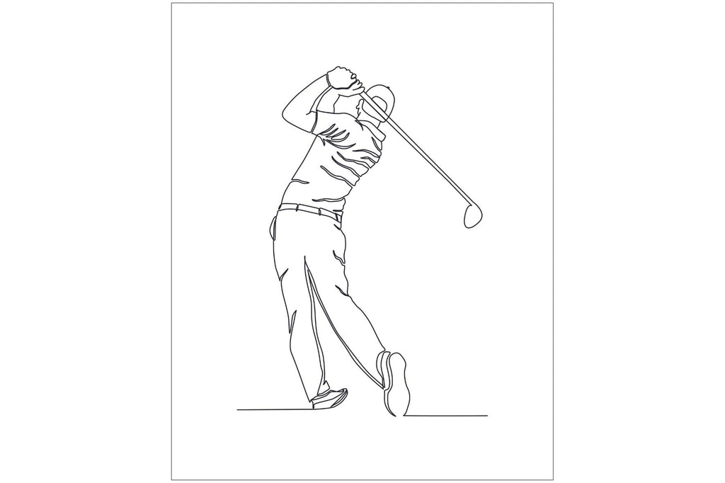 Line Drawn Golfer-Wall_Art-Pixalot
