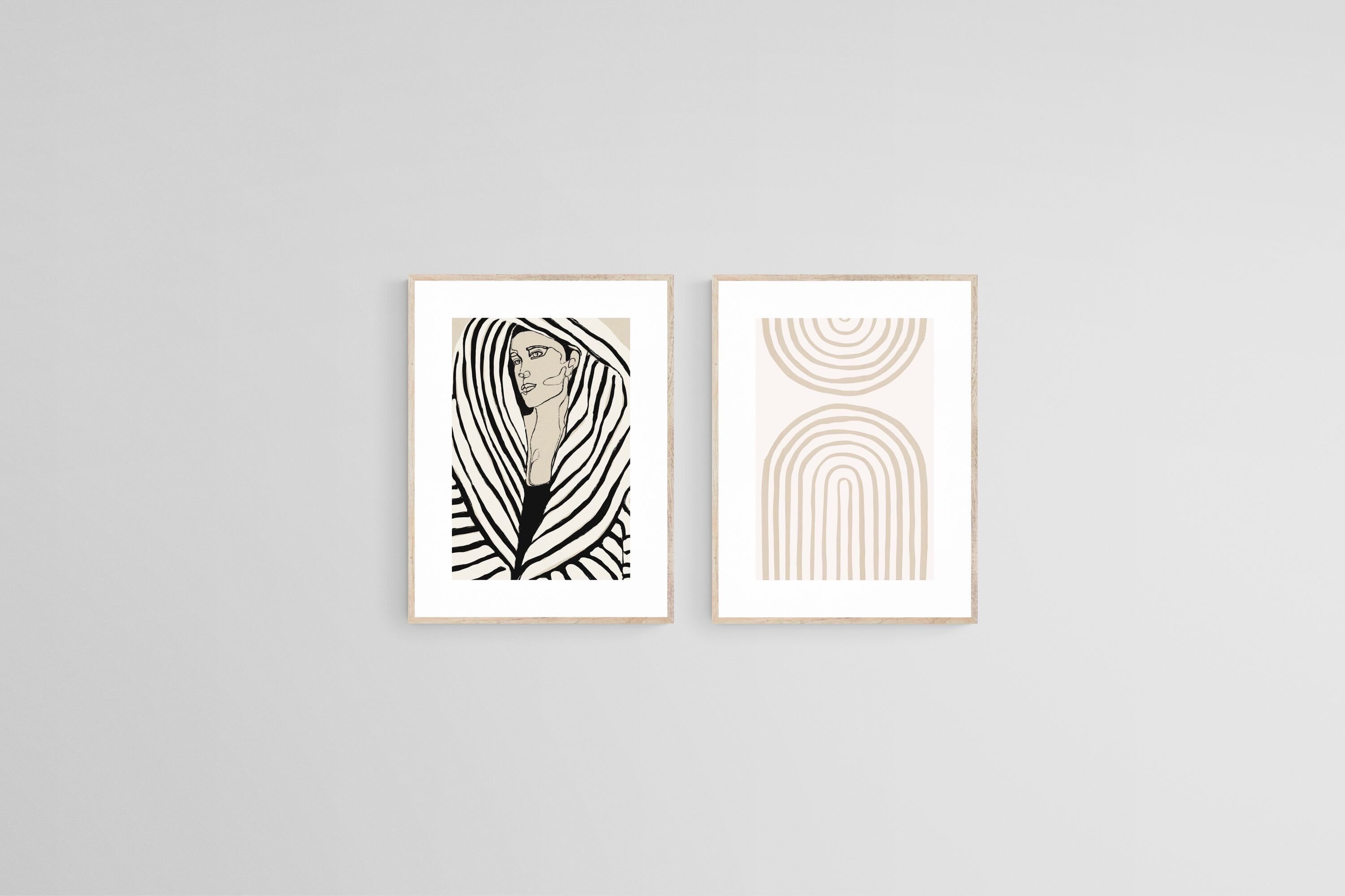 Lines & Minds Set-Wall_Art-45 x 60cm (x2)-Framed Print-Wood-Pixalot