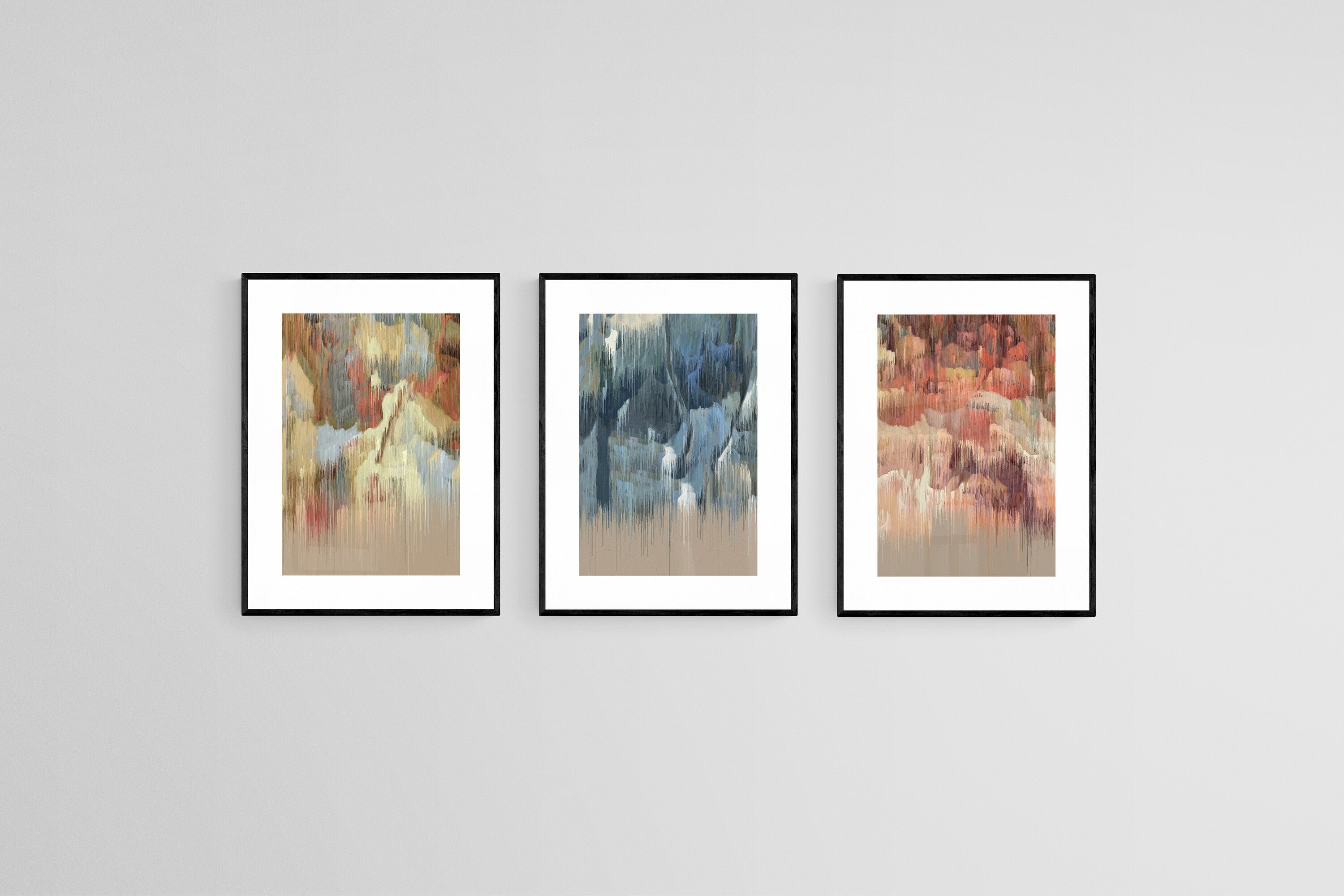 Liquid Life Set-Wall_Art-45 x 60cm (x3)-Framed Print-Black-Pixalot