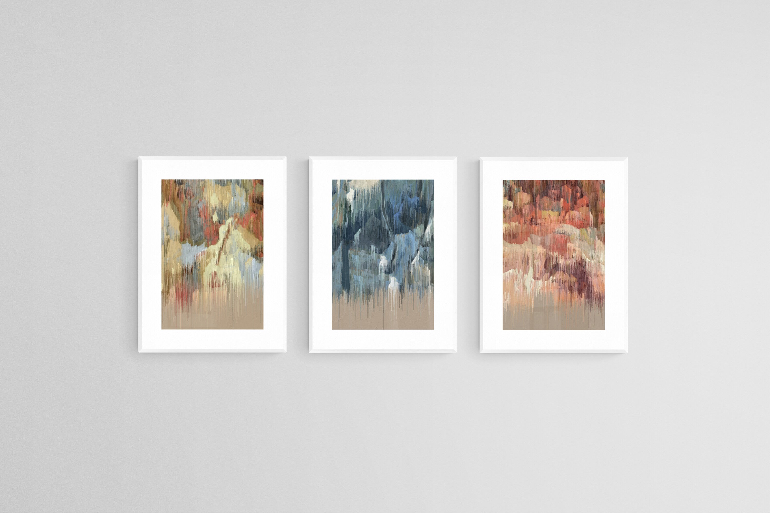 Liquid Life Set-Wall_Art-45 x 60cm (x3)-Framed Print-White-Pixalot