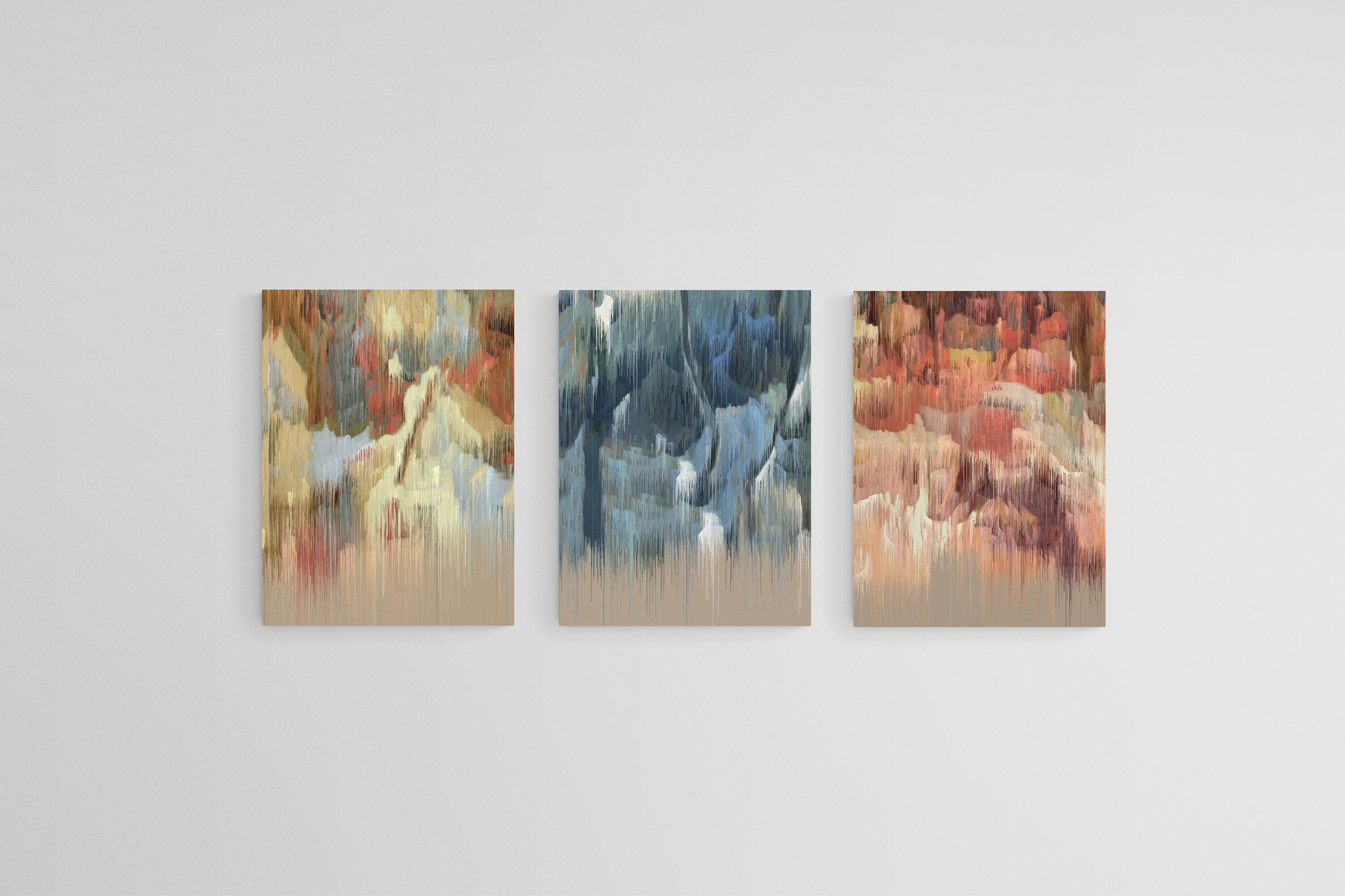 Liquid Life Set-Wall_Art-45 x 60cm (x3)-Mounted Canvas-No Frame-Pixalot
