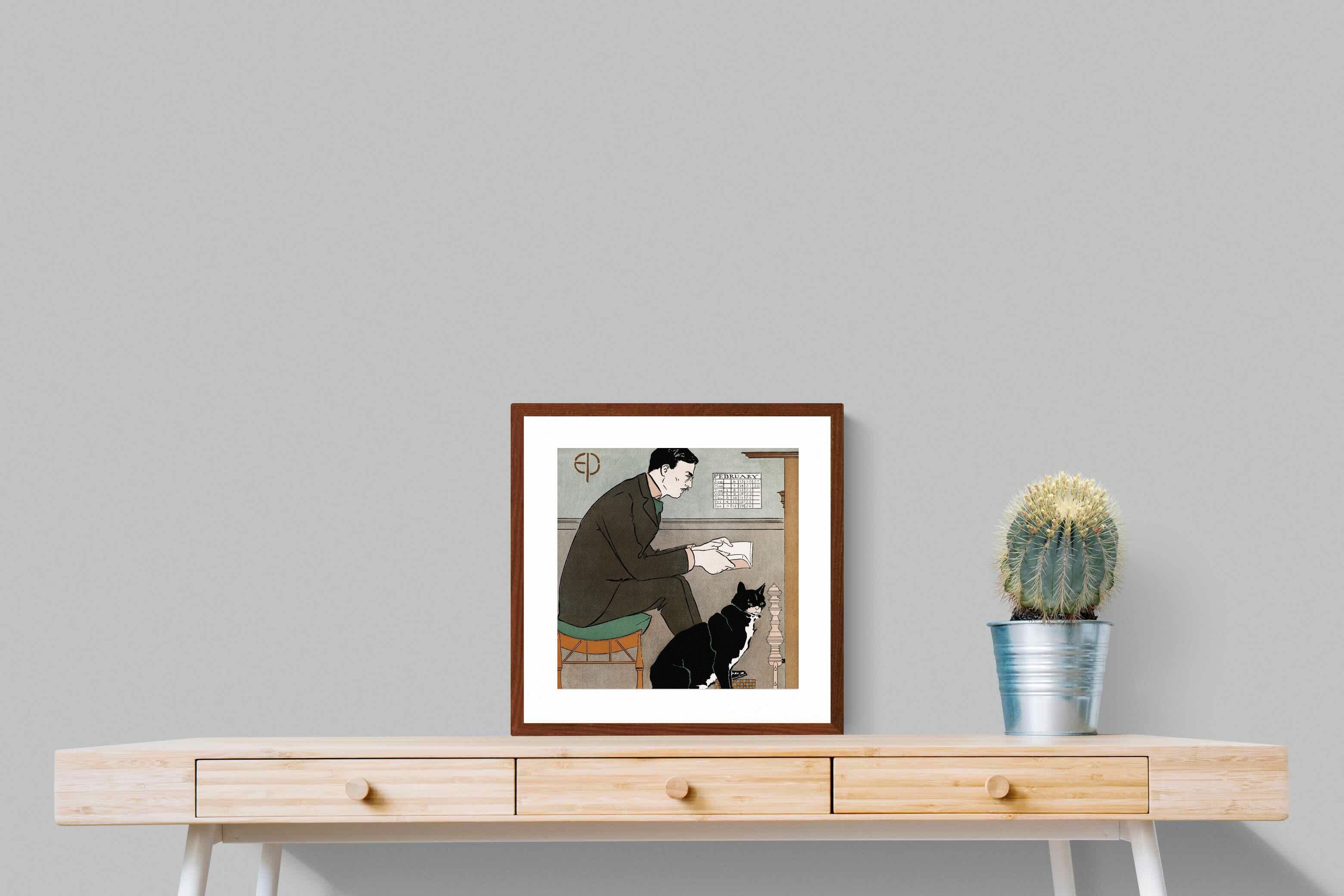 Pixalot ® Man Reading with Cat