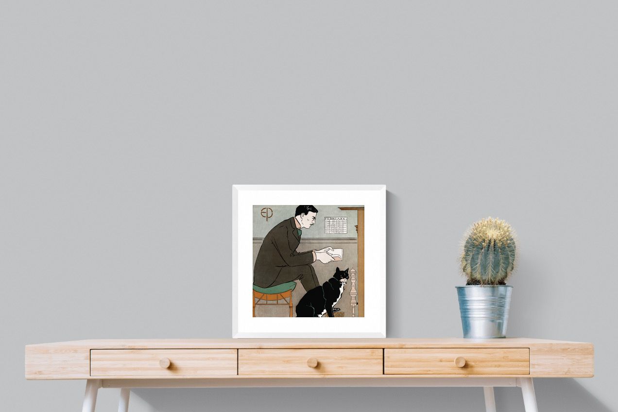 Pixalot Man Reading with Cat