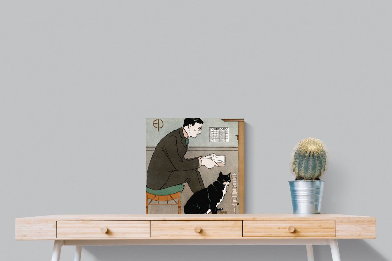 Pixalot Man Reading with Cat