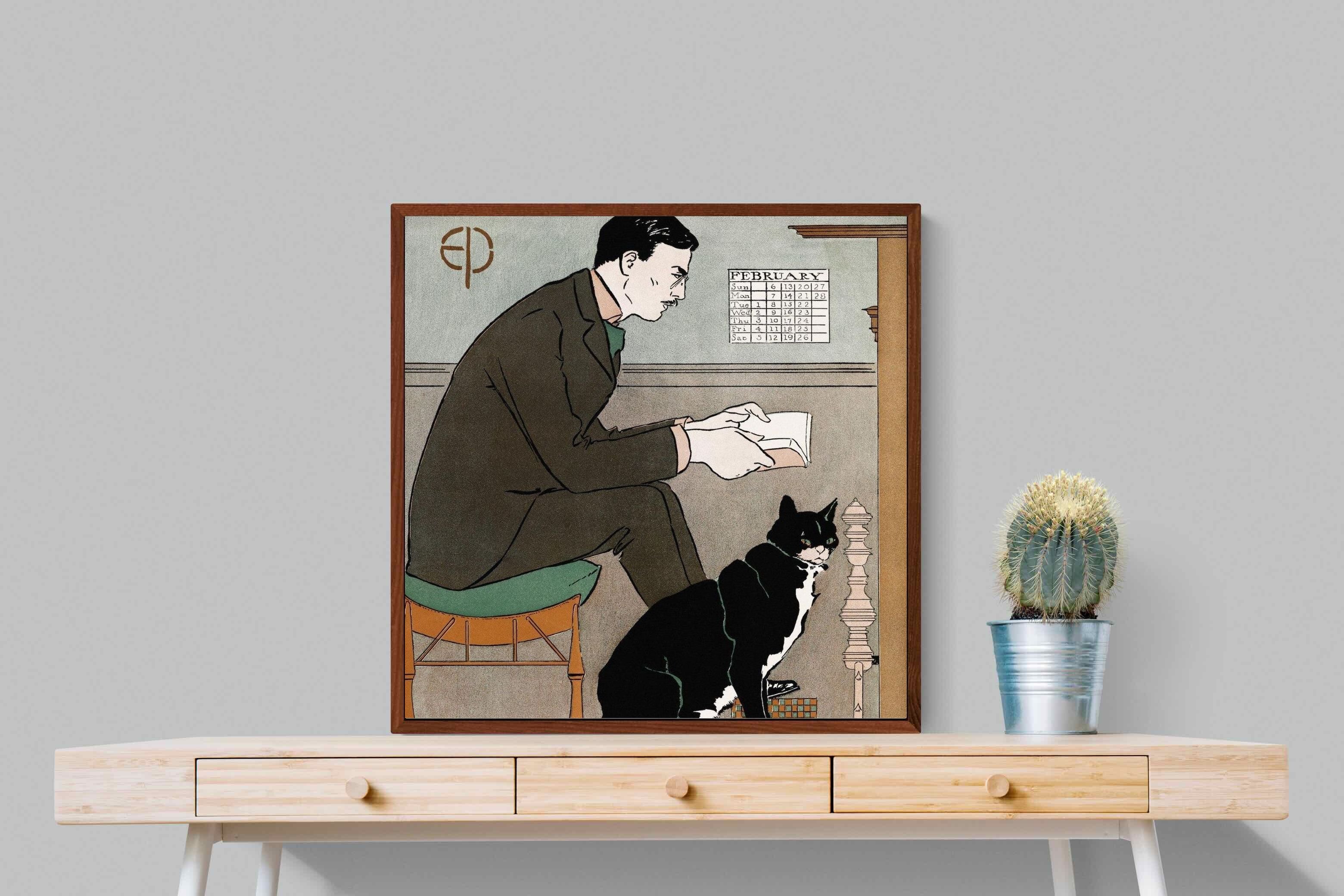 Pixalot ® Man Reading with Cat