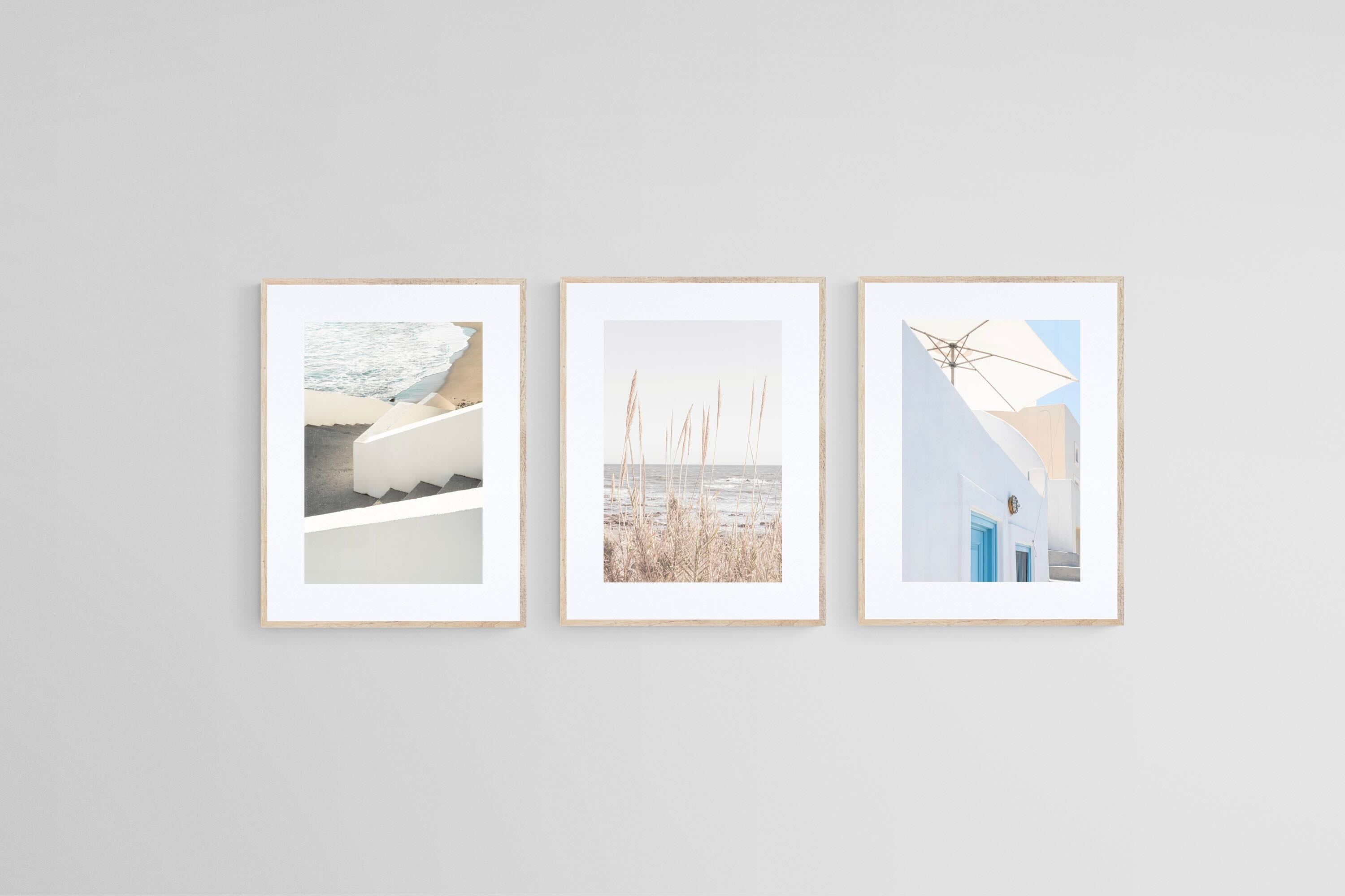 Mediterranean Set-Wall_Art-45 x 60cm (x3)-Framed Print-Wood-Pixalot