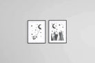 Moon Set-Wall_Art-60 x 80cm (x2)-Framed Print-Black-Pixalot