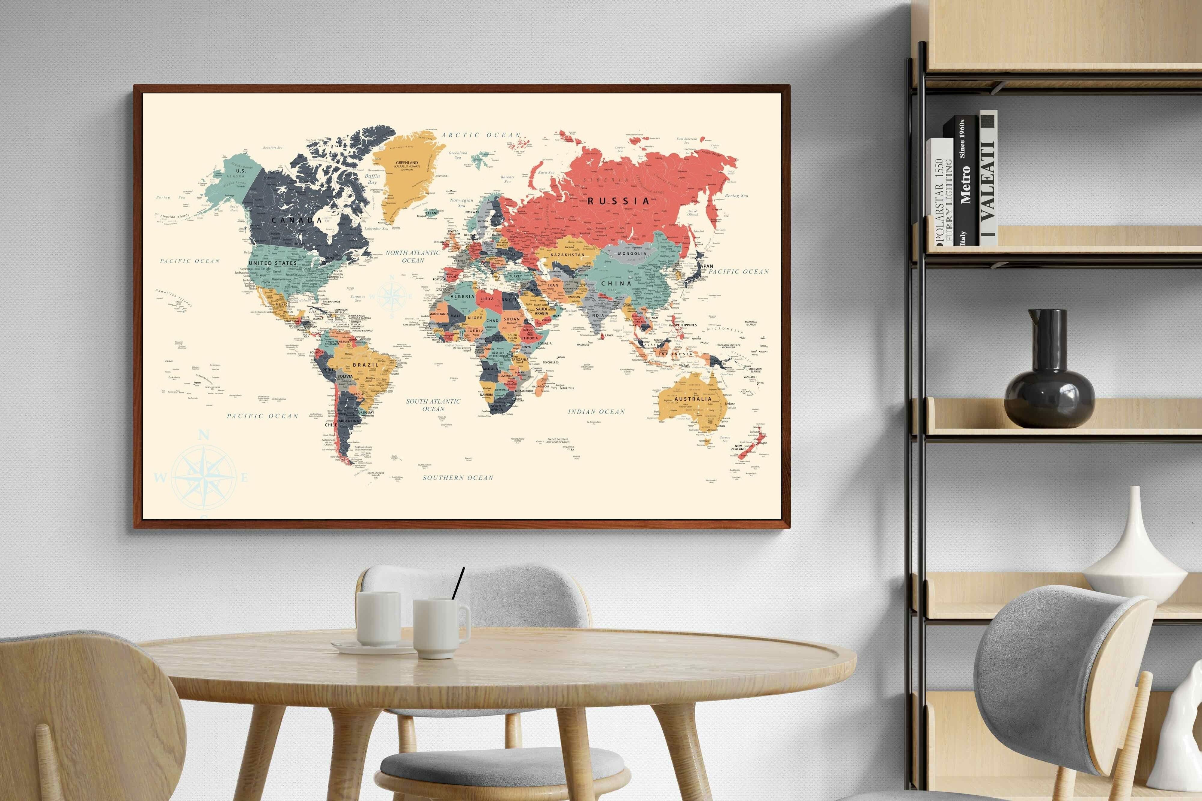 Pixalot Muted Tones World Map