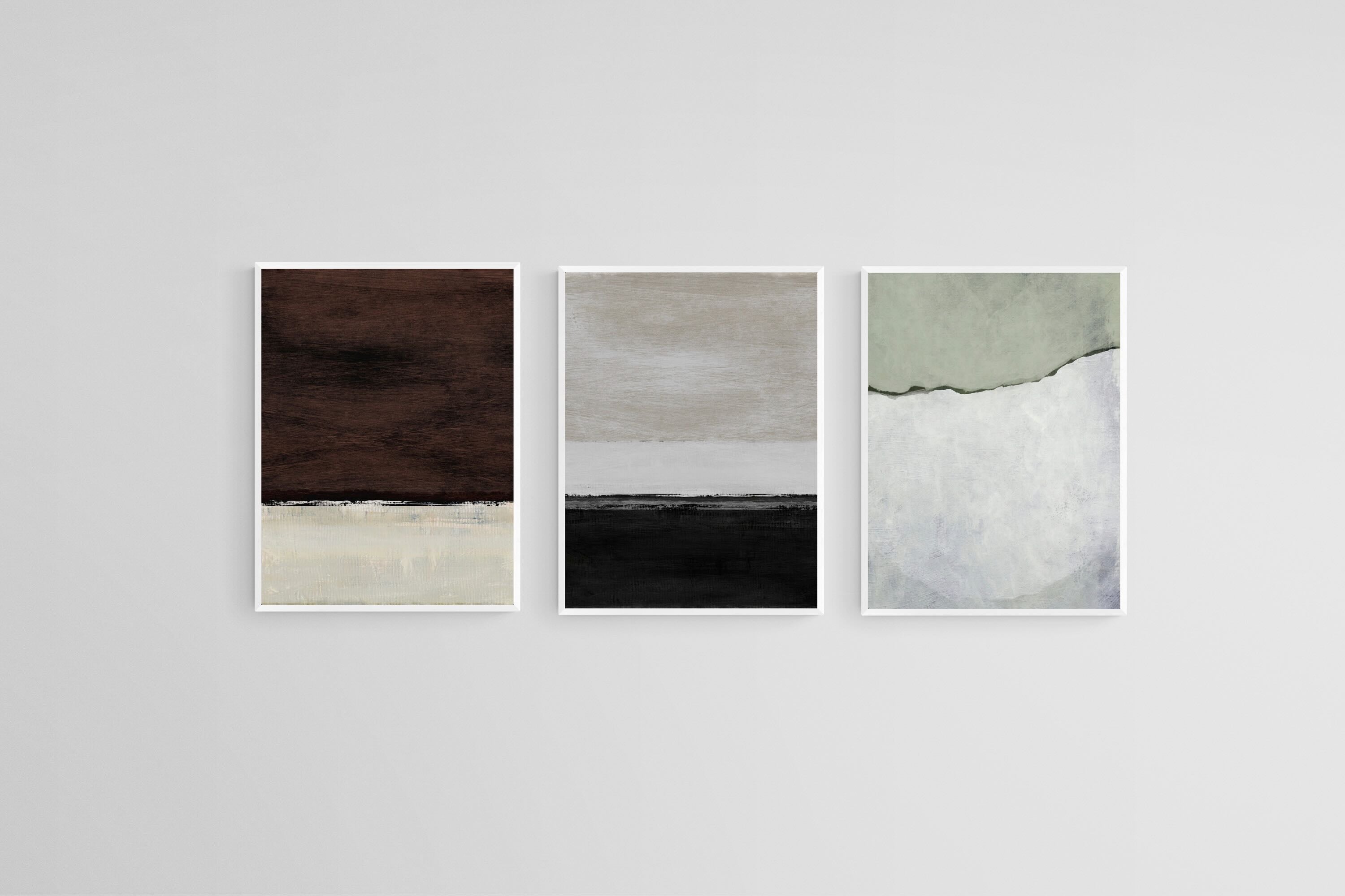 Night & Day Triptych-Wall_Art-45 x 60cm (x3)-Mounted Canvas-White-Pixalot