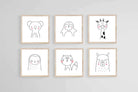 Noah's Arc Set-Wall_Art-40 x 40cm (x6)-Mounted Canvas-Wood-Pixalot
