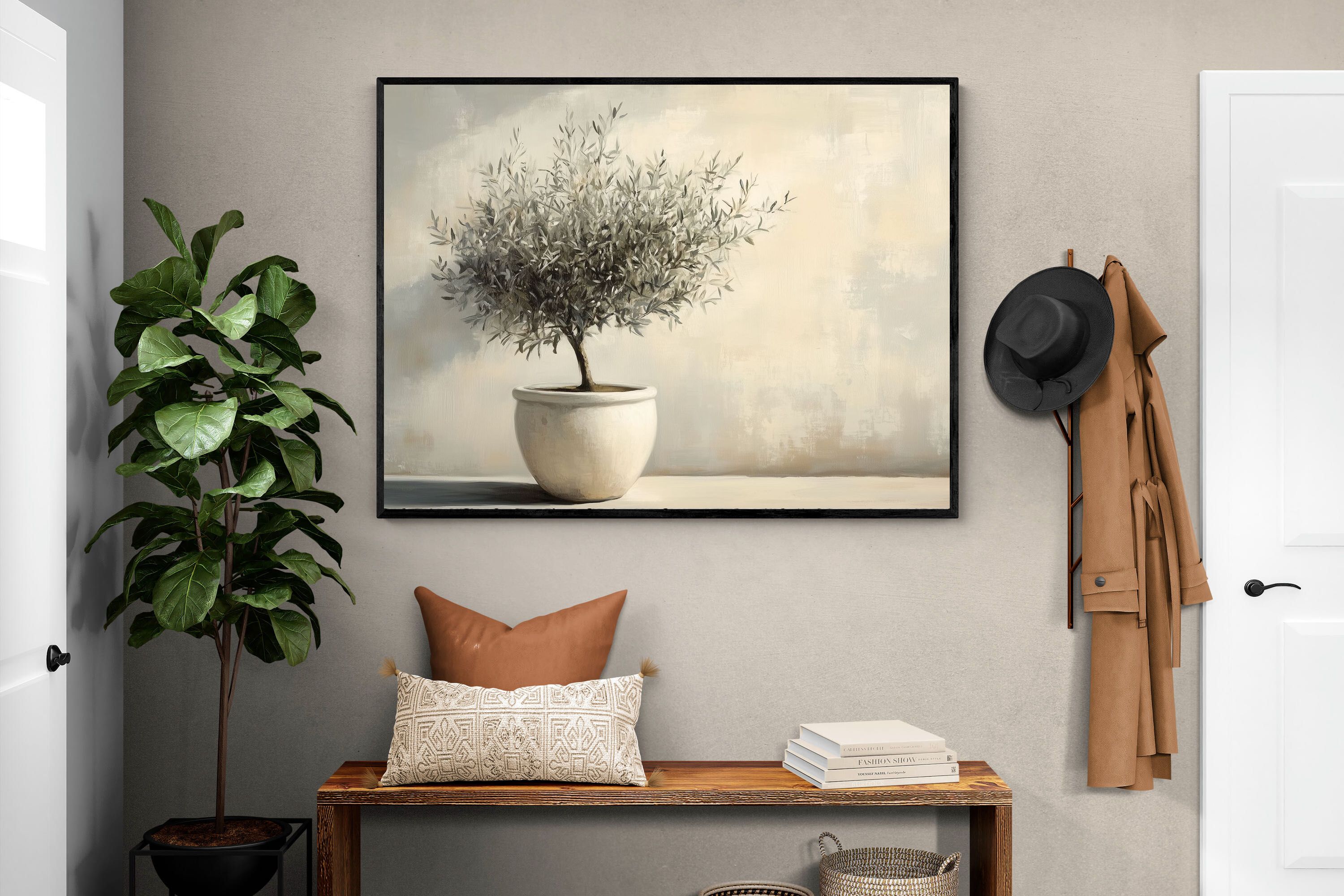 Pixalot Olive Tree in White Pot