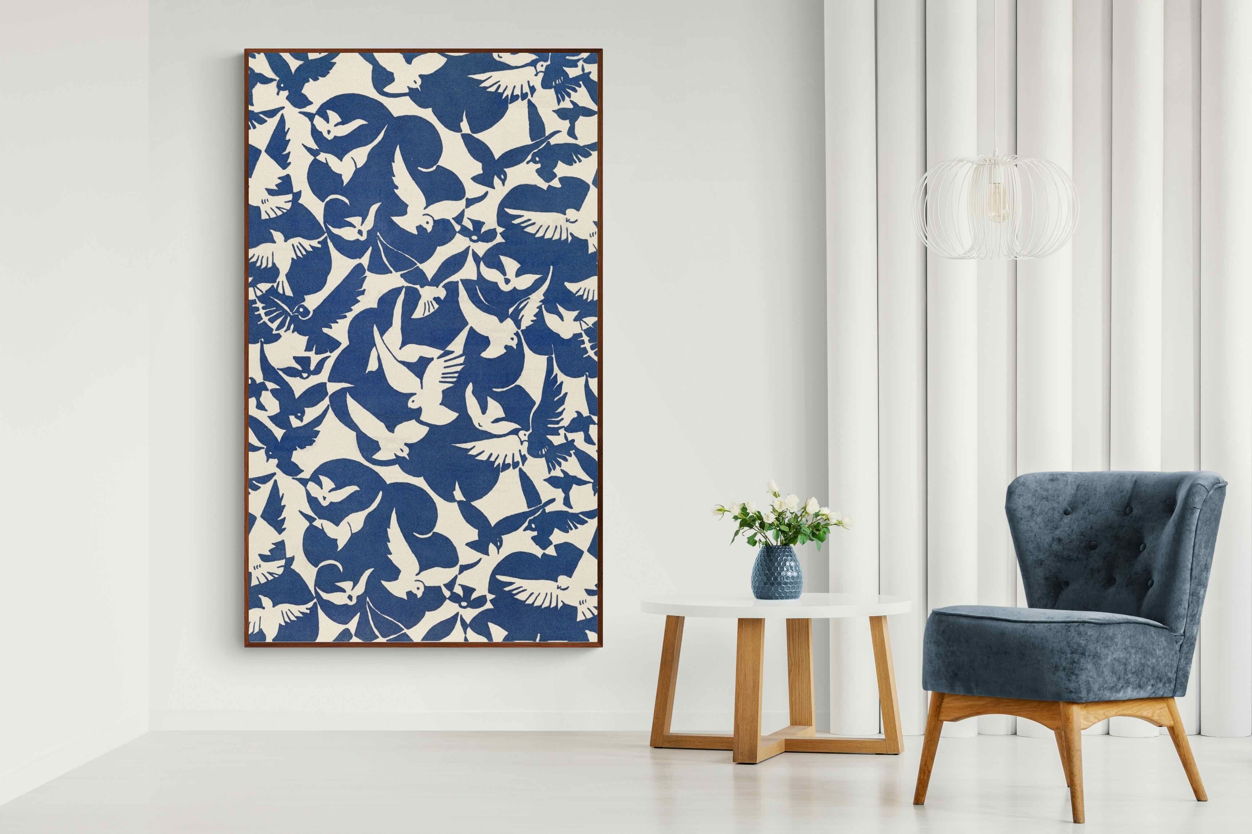 Pixalot Pigeons in White & Blue