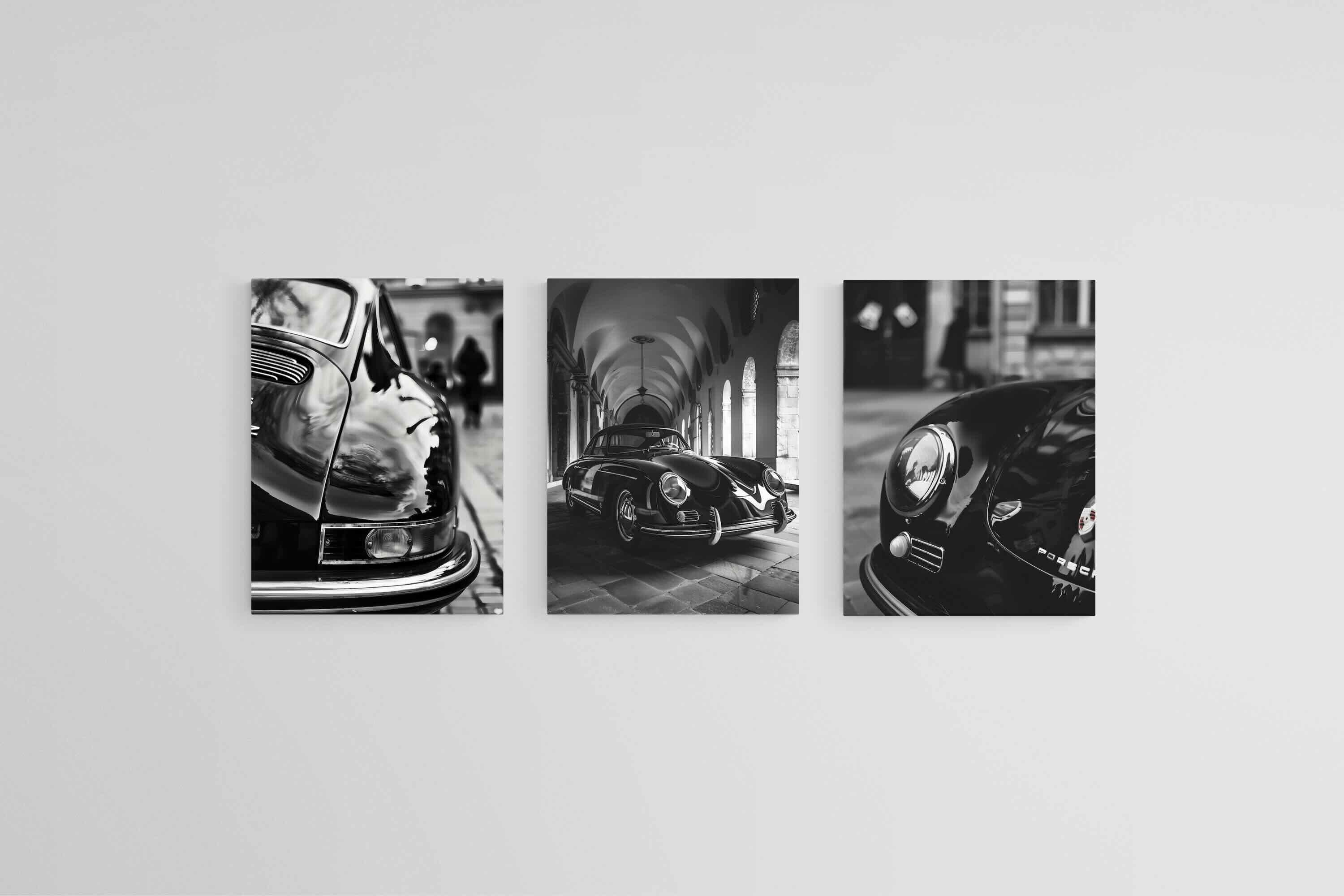 Porsche Speedster Set-Wall_Art-45 x 60cm (x3)-Mounted Canvas-No Frame-Pixalot