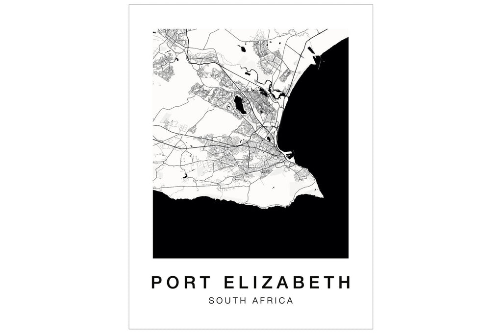 Port Elizabeth City Map-Wall_Art-Pixalot