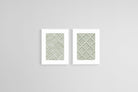 Sage Pattern Set-Wall_Art-45 x 60cm (x2)-Framed Print-White-Pixalot