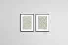 Sage Pattern Set-Wall_Art-45 x 60cm (x2)-Framed Print-Black-Pixalot