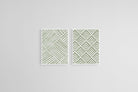Sage Pattern Set-Wall_Art-45 x 60cm (x2)-Mounted Canvas-White-Pixalot