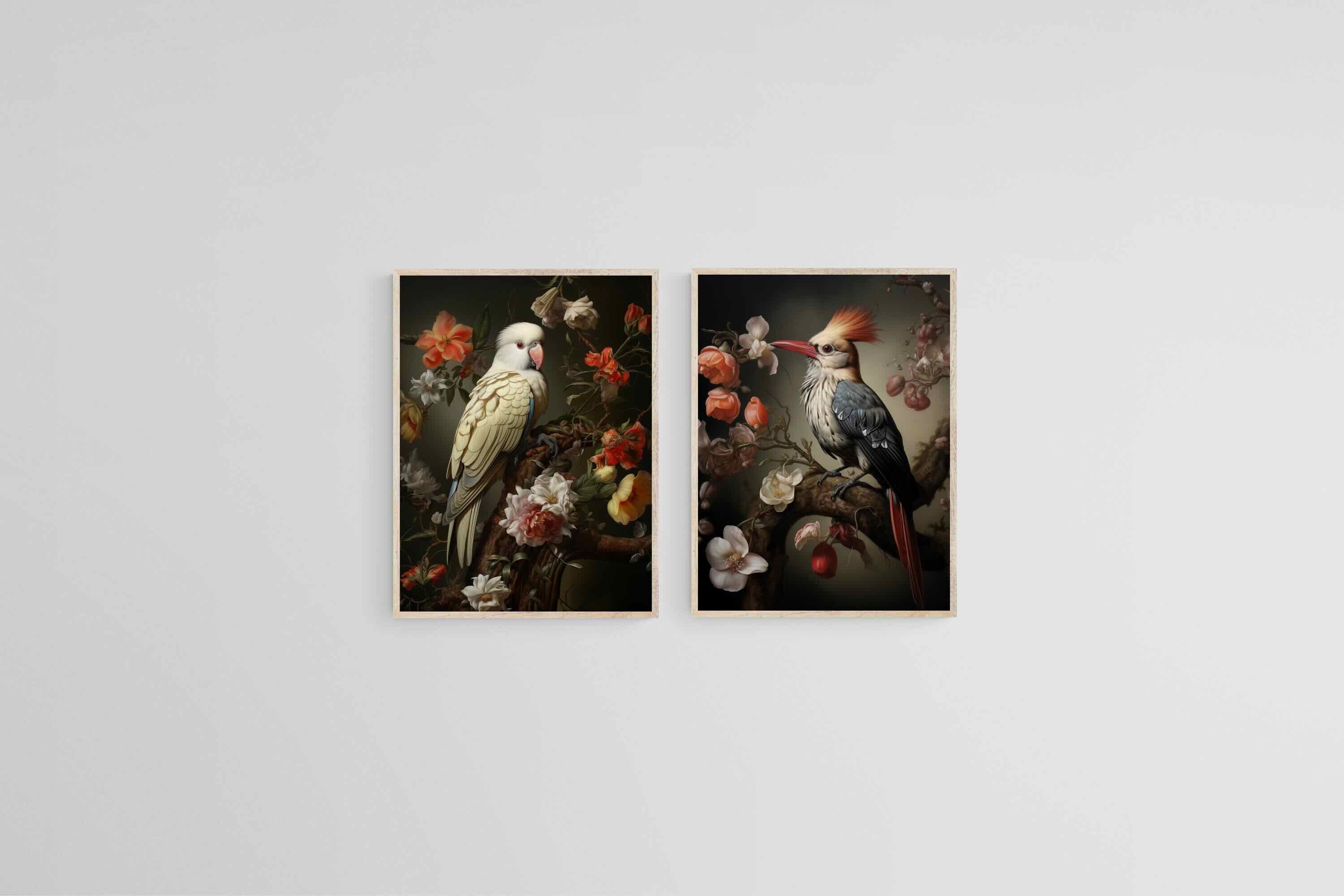 Serenade of the Aviary Set-Wall_Art-45 x 60cm (x2)-Mounted Canvas-Wood-Pixalot