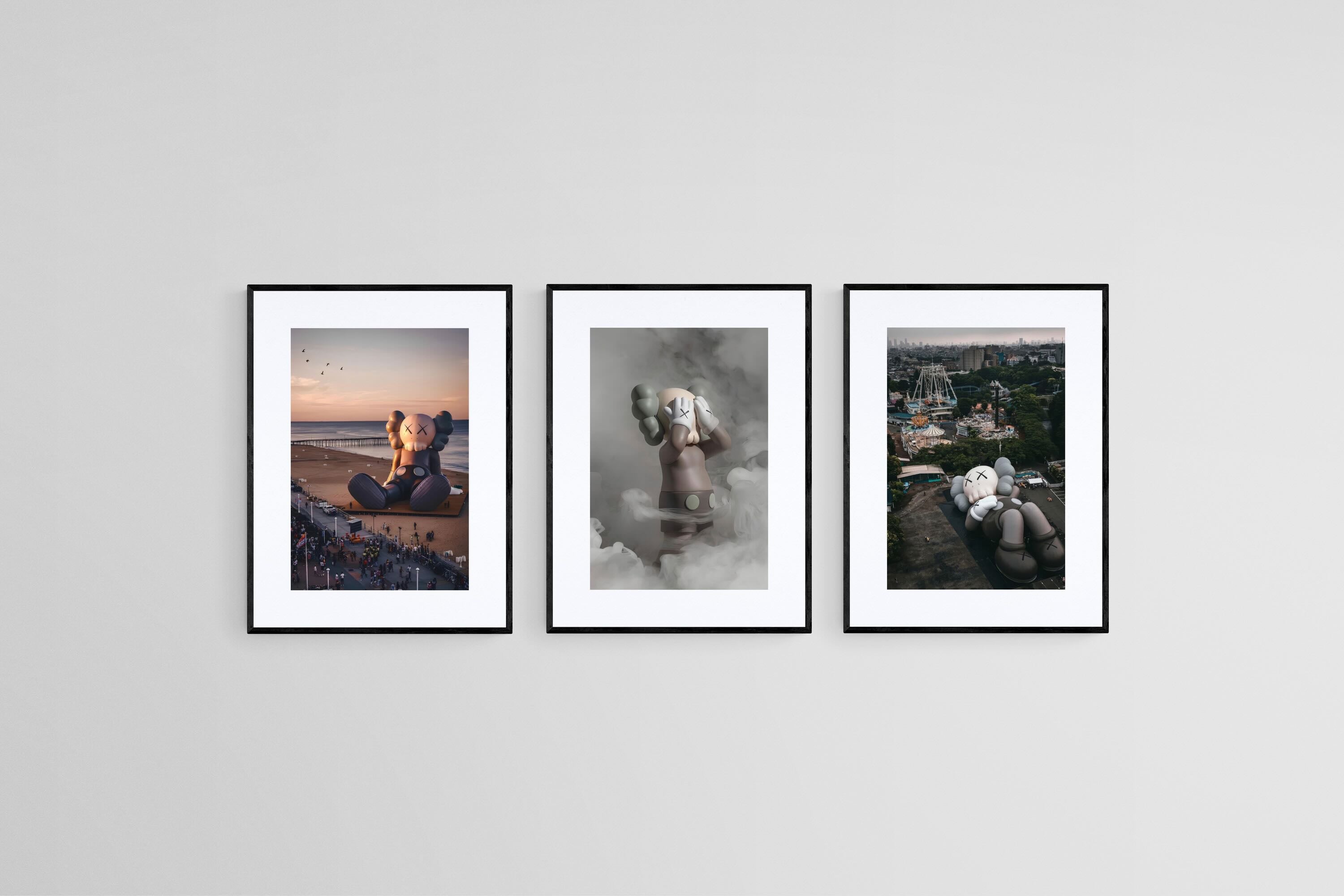 Silent Giants Set-Wall_Art-45 x 60cm (x3)-Framed Print-Black-Pixalot