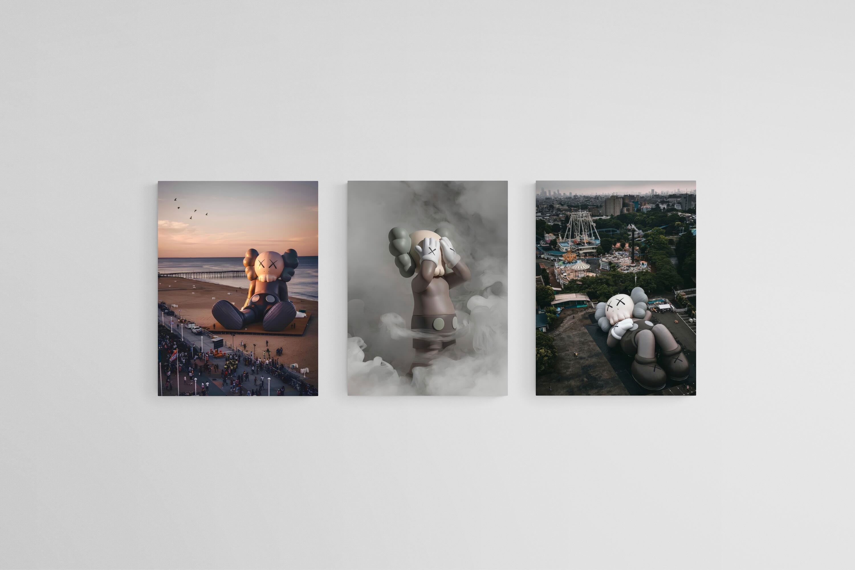 Silent Giants Set-Wall_Art-45 x 60cm (x3)-Mounted Canvas-No Frame-Pixalot