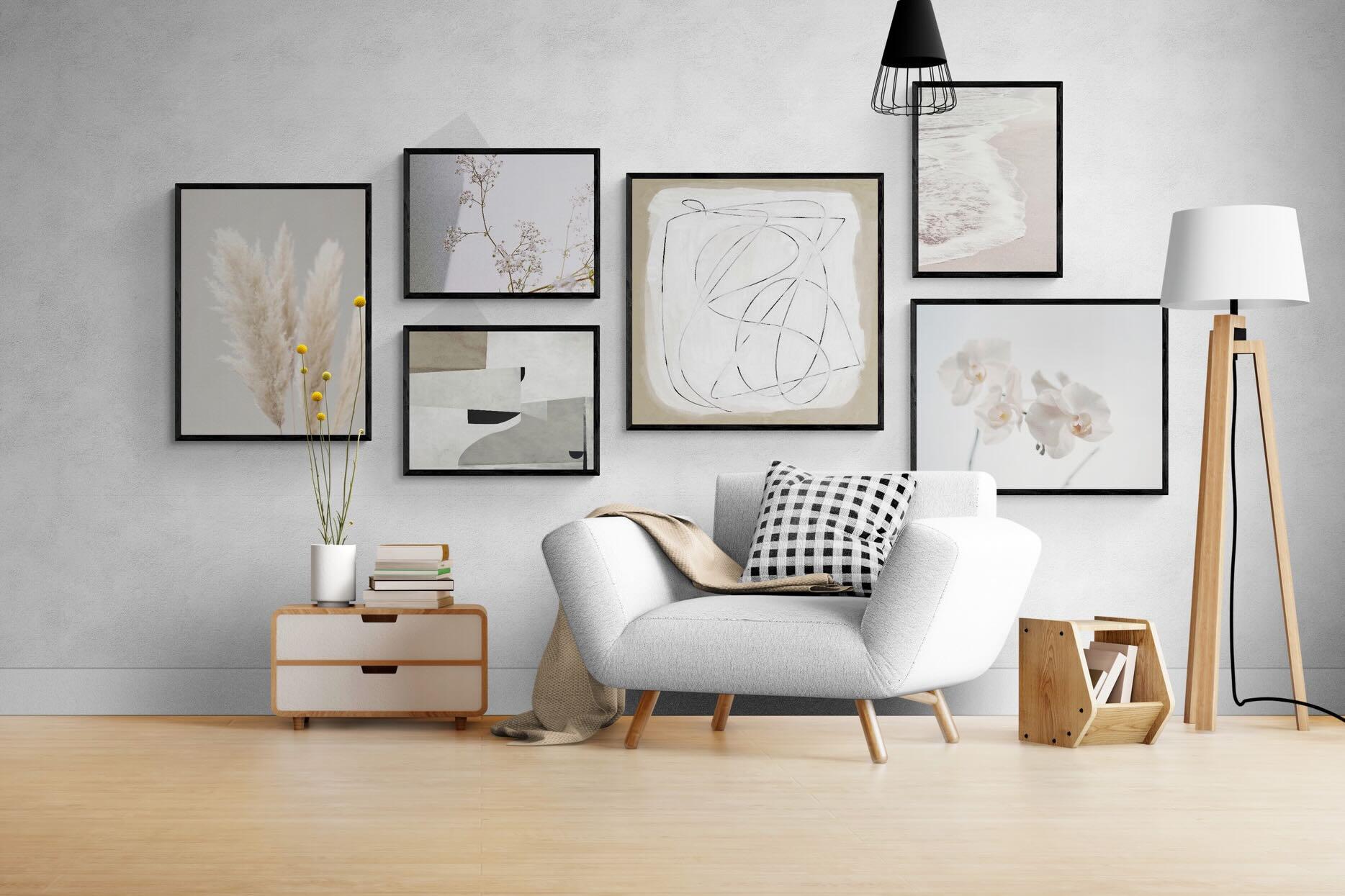 Soft & Tranquil Gallery Wall Set-Wall_Art-Mounted Canvas-Black-Pixalot