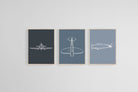 Spitfire Set-Wall_Art-45 x 60cm (x3)-Mounted Canvas-Wood-Pixalot