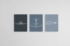 Spitfire Set-Wall_Art-45 x 60cm (x3)-Mounted Canvas-No Frame-Pixalot