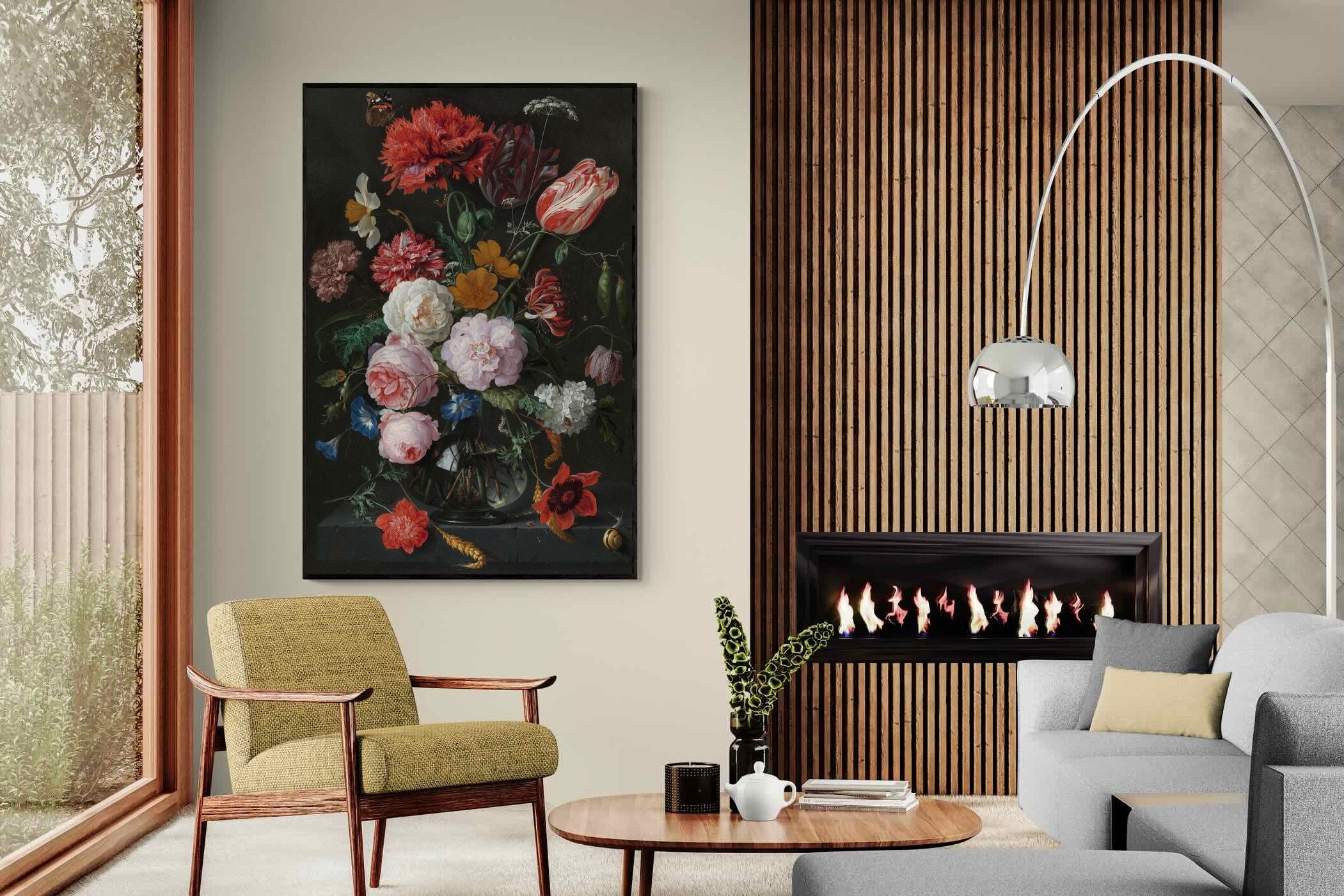 Pixalot Still Life with Flowers in a Glass Vase