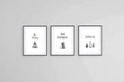 Strong & Courageous Set-Wall_Art-60 x 80cm (x3)-Framed Print-Black-Pixalot