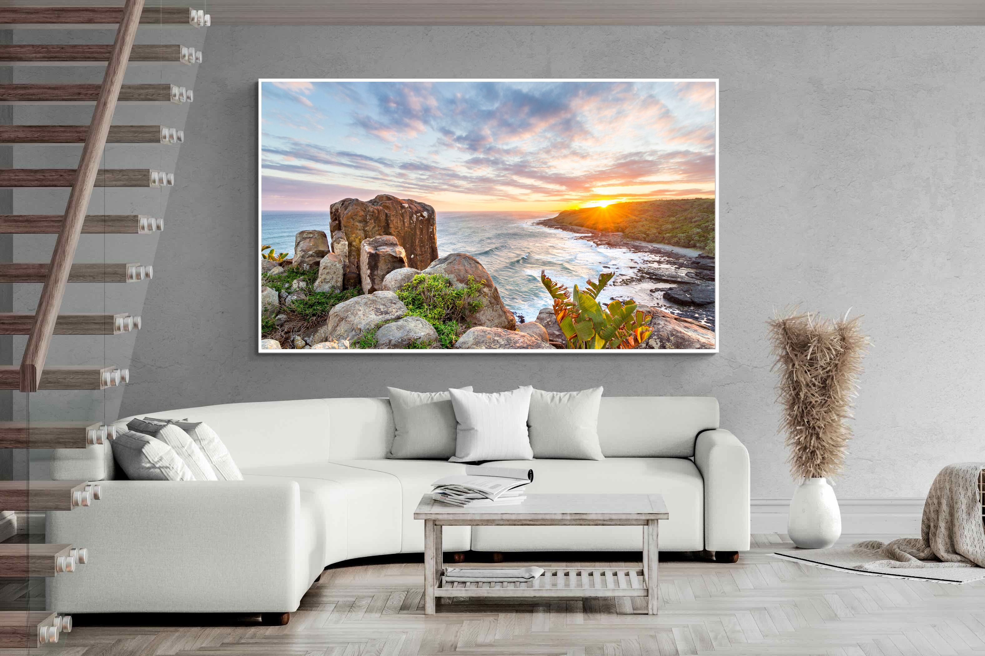 Pixalot Sunrise Over Rocky Bluff