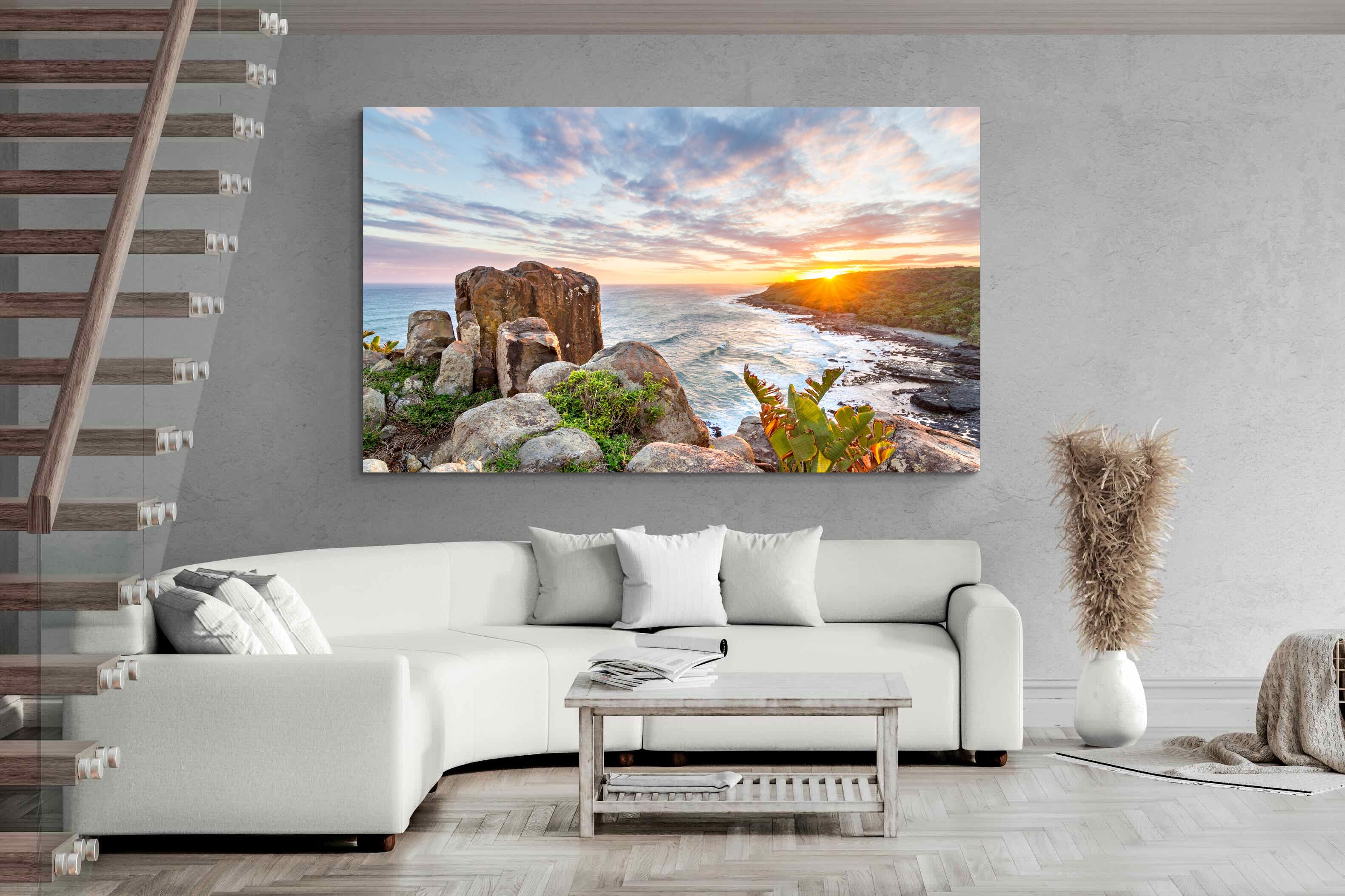 Pixalot Sunrise Over Rocky Bluff