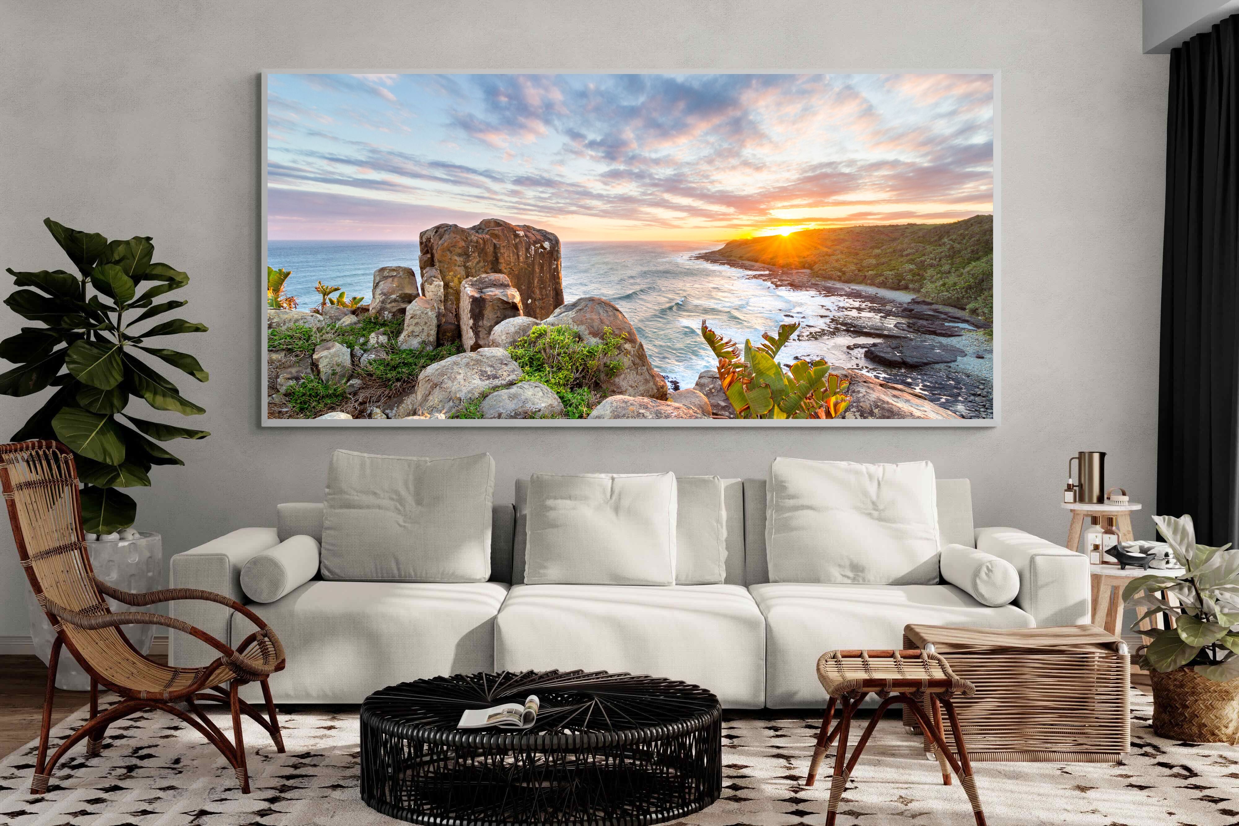 Pixalot Sunrise Over Rocky Bluff