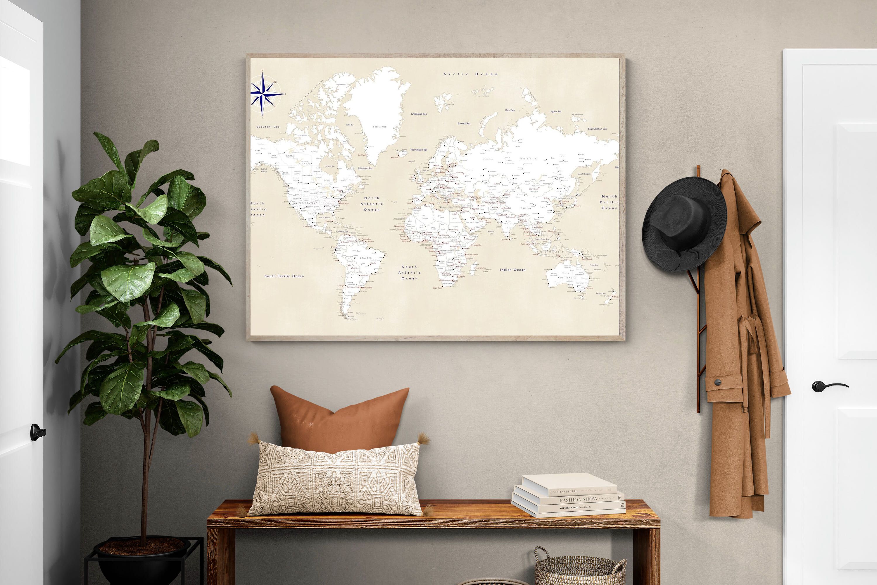 Pixalot Taupe World Map