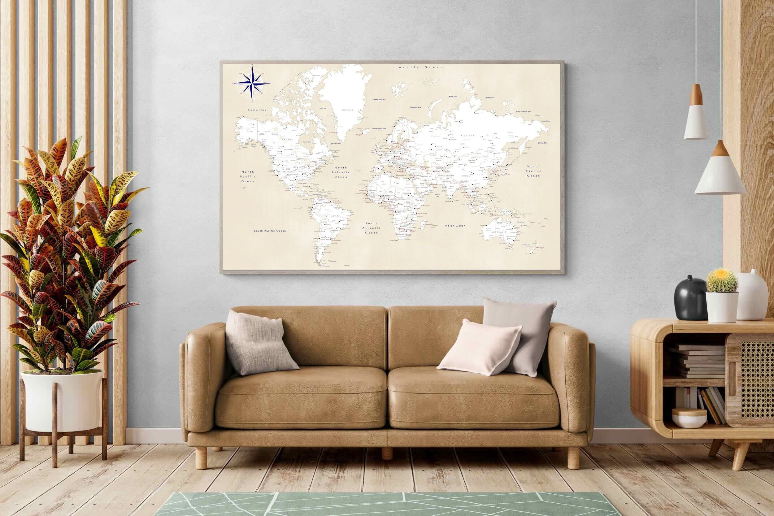 Pixalot Taupe World Map