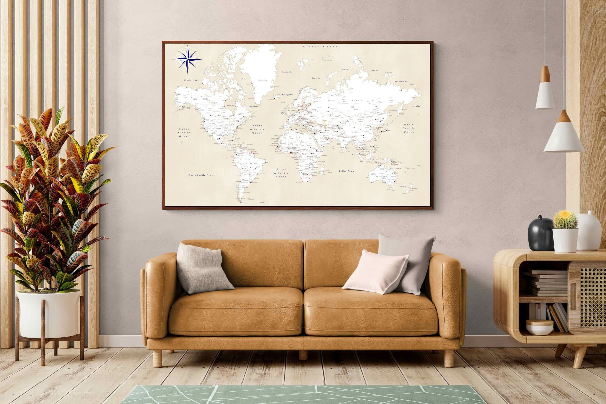 Pixalot Taupe World Map