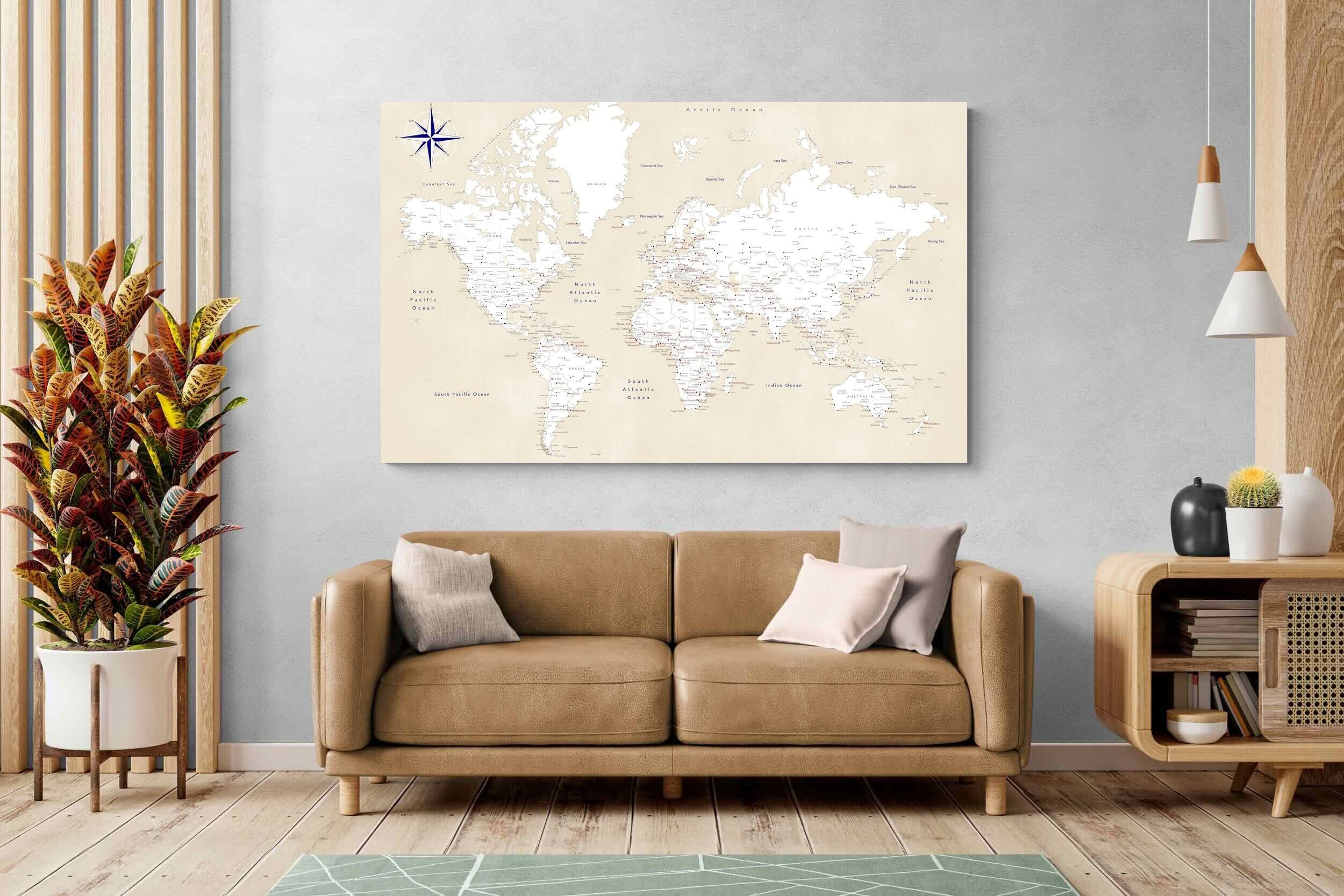 Pixalot Taupe World Map