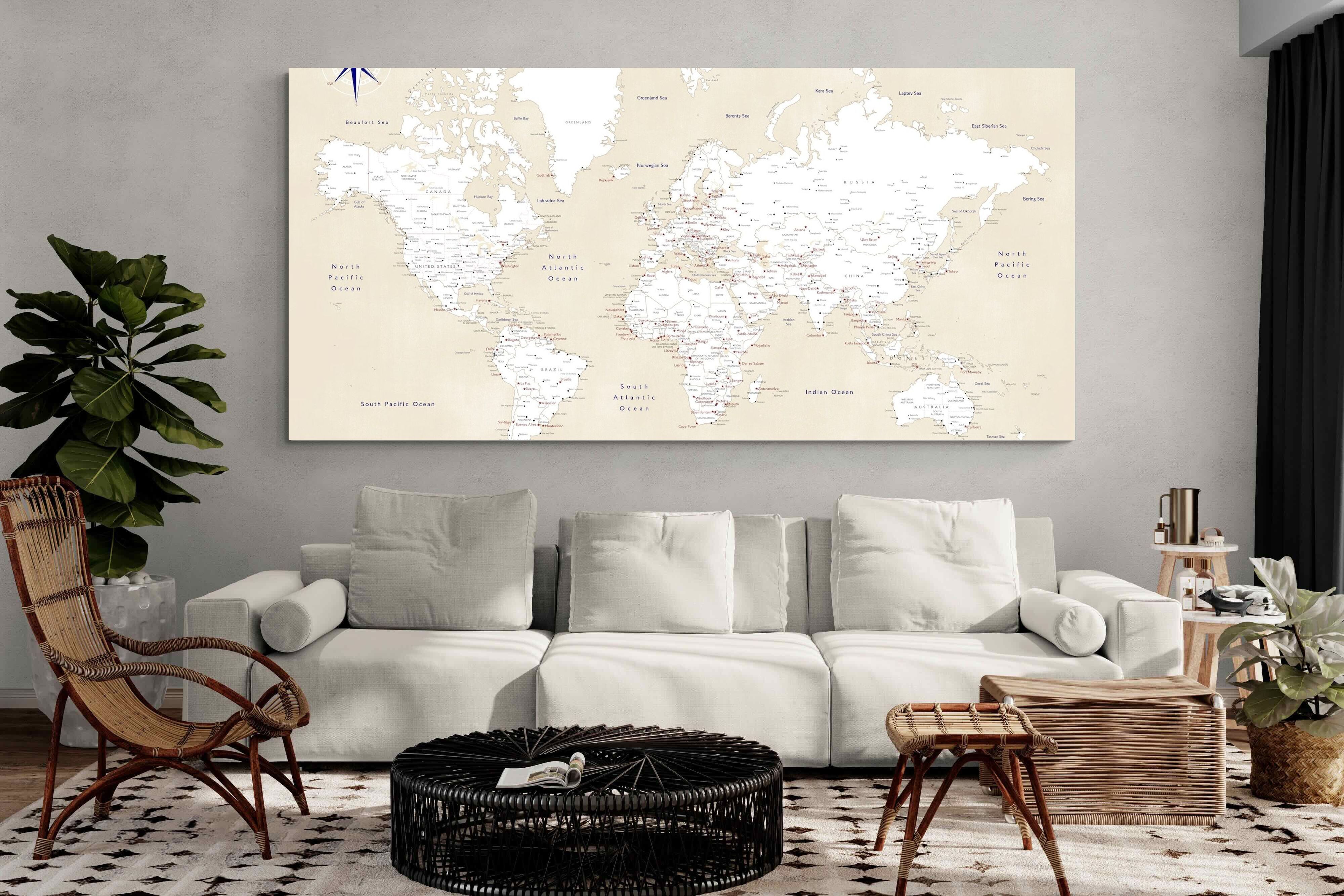 Pixalot Taupe World Map