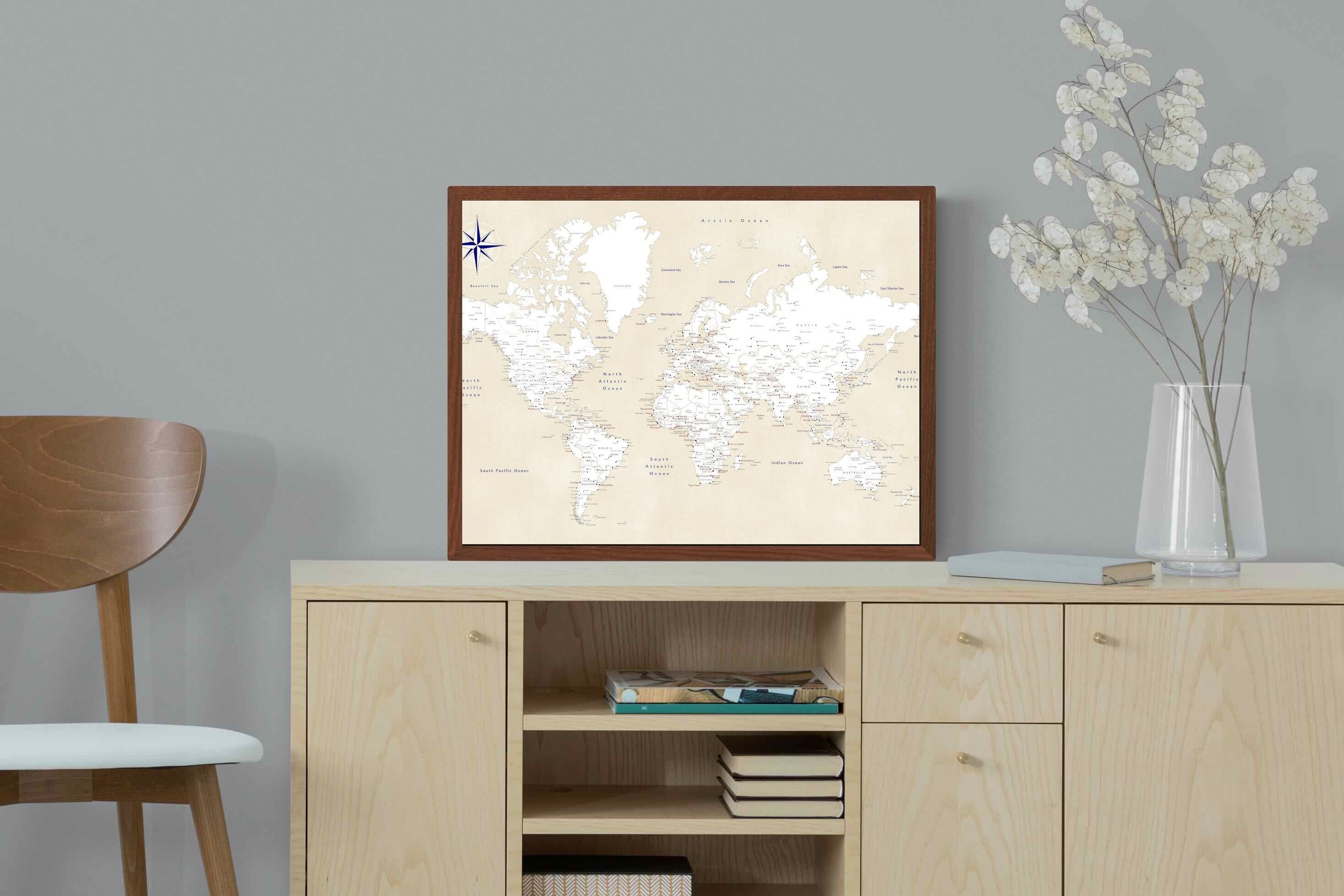 Pixalot Taupe World Map